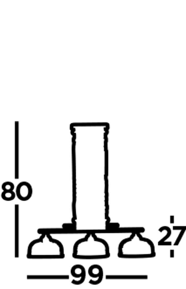Pendelleuchte Glas Metall B: 99 cm H: max. 1,2 m in Silber