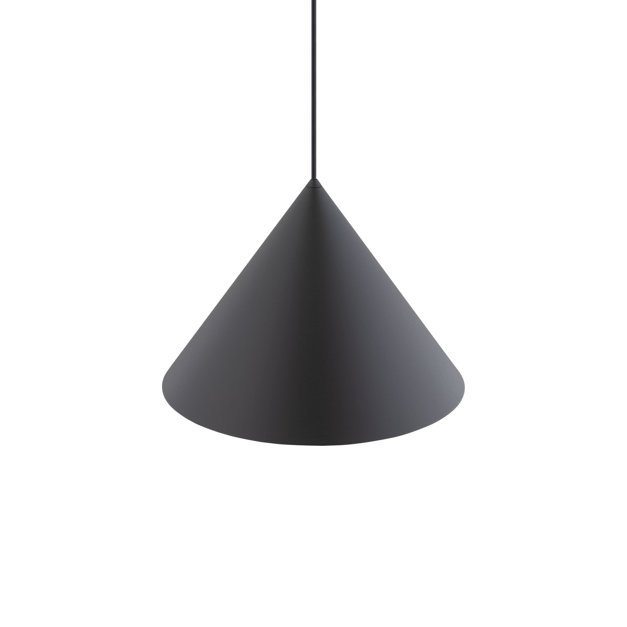 Pendelleuchte, Kegelschirm, Schwarz, Metall, Kabel