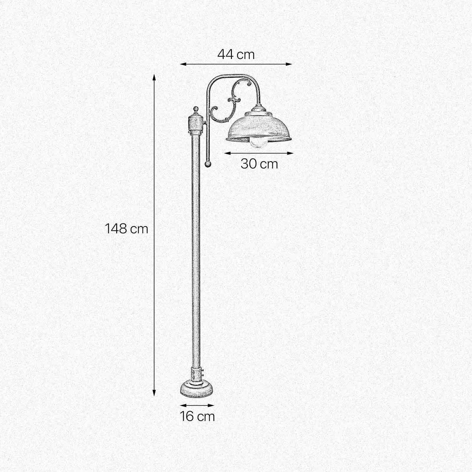 Lanterne de jardin laiton verre 148 cm en bronze antique IP44 E27