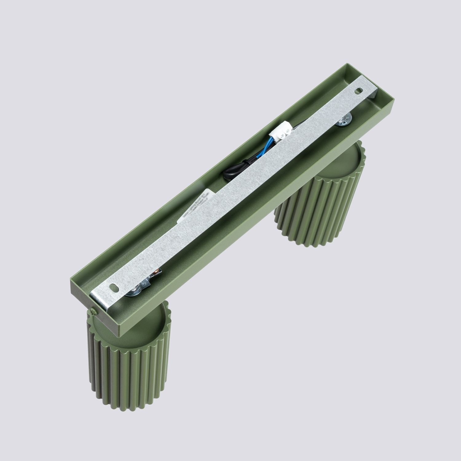 Projecteur de plafond à 2 flammes L : 30 cm petit orientable GU10 vert