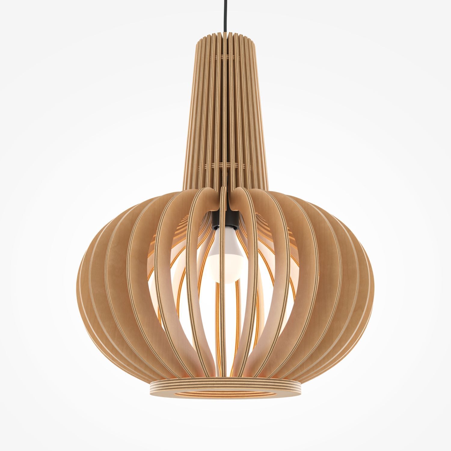 Hängelampe, Holz, Lampe, Kugelform, Designer-Lampe