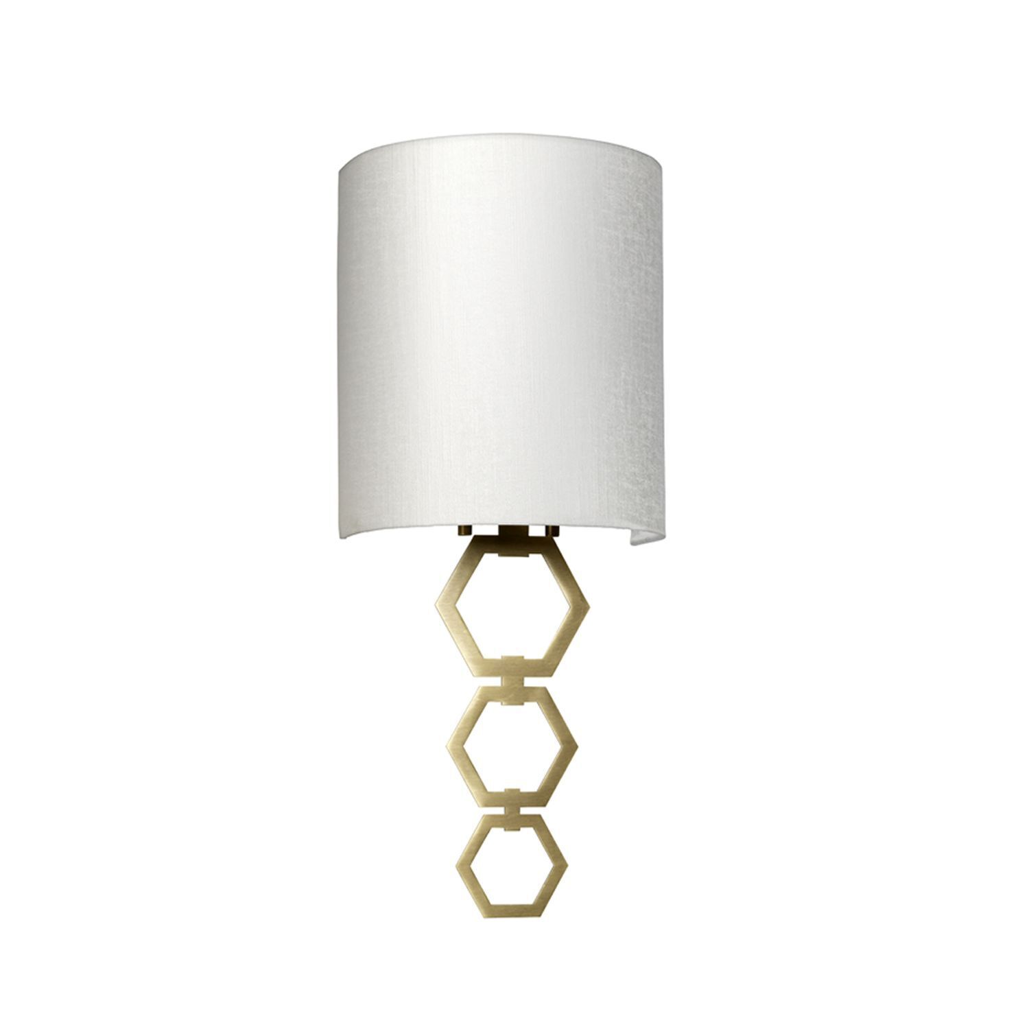 Applique murale Tissu Métal Crème Laiton Moderne E27