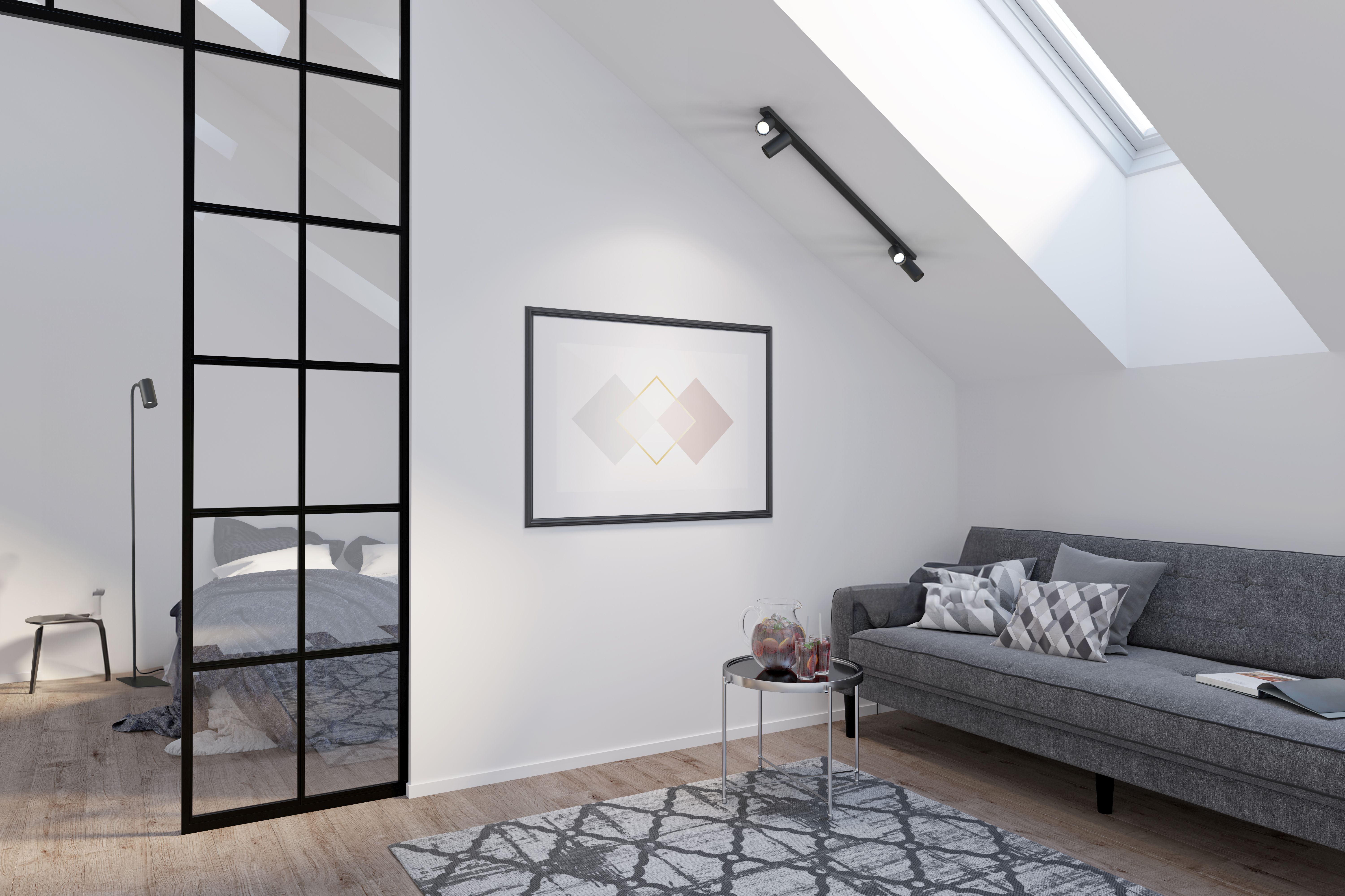 Verstellbare Stehlampe Wohnzimmer Weiß Metall 212 cm Wohnzimmer, Sofa, Graue Einrichtung, Teppich, Bild