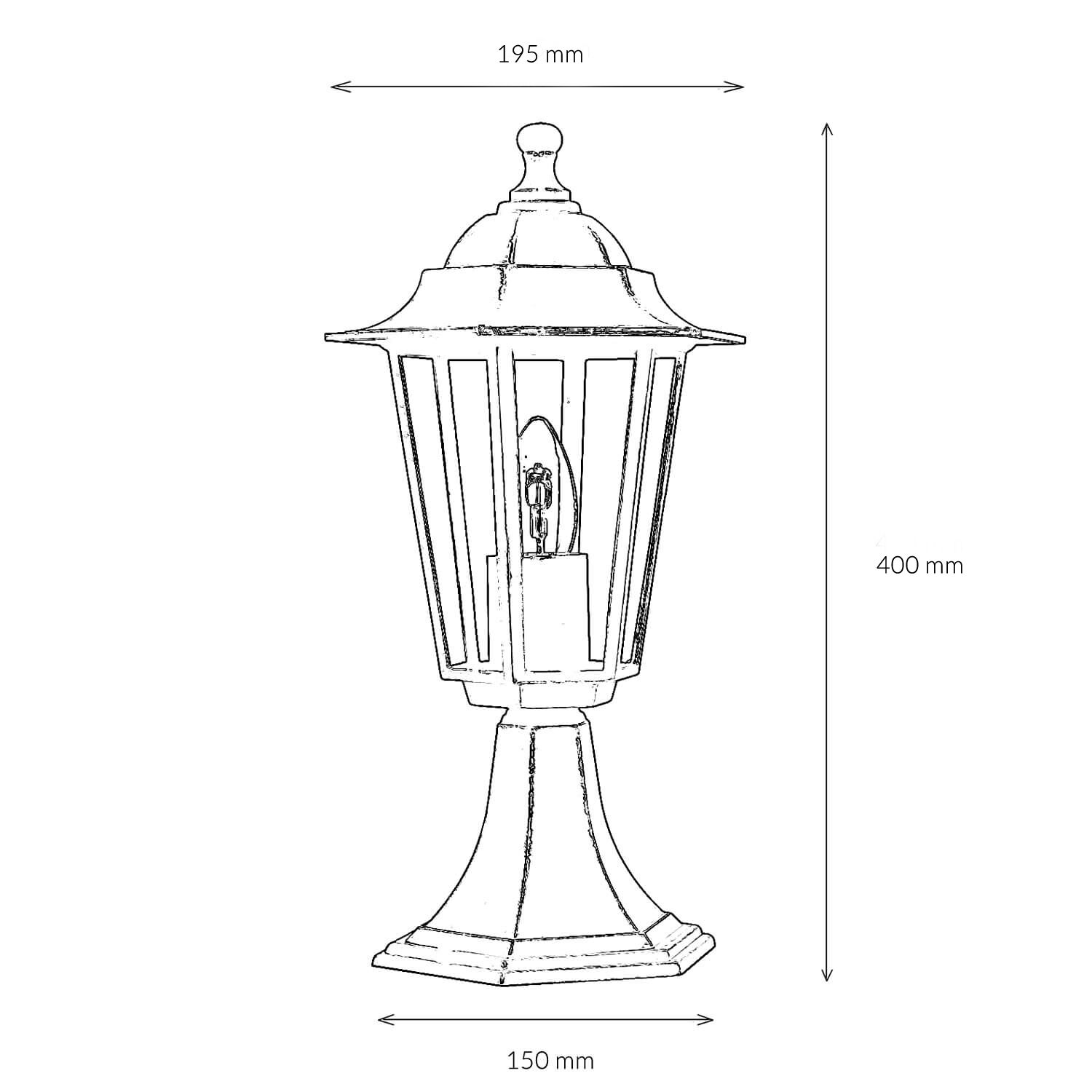 Socle Lampe d'allée Jardin PARIS Blanc IP44 rustique Lampe