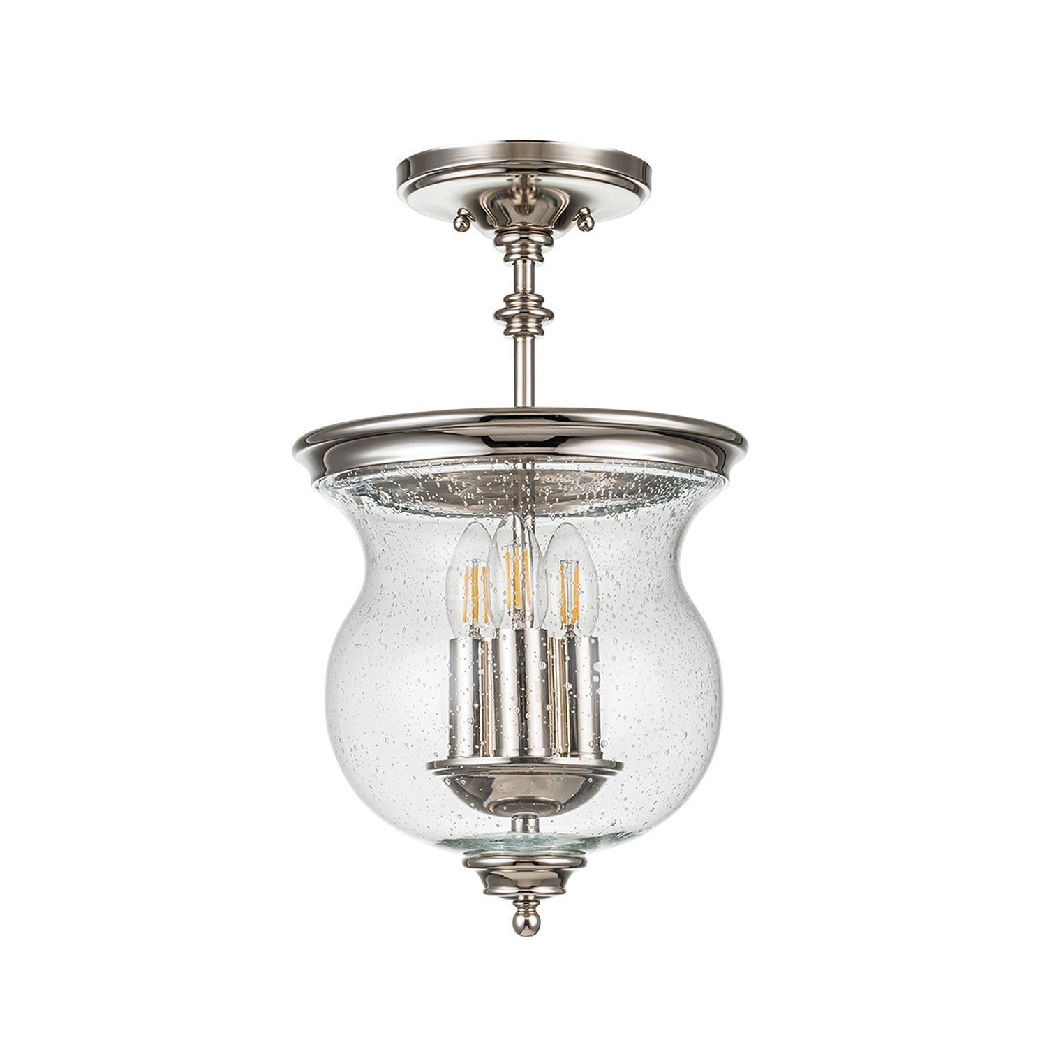 Lampe de plafonnier métal verre Ø 25,4 cm H : max. 1,4 m réglable