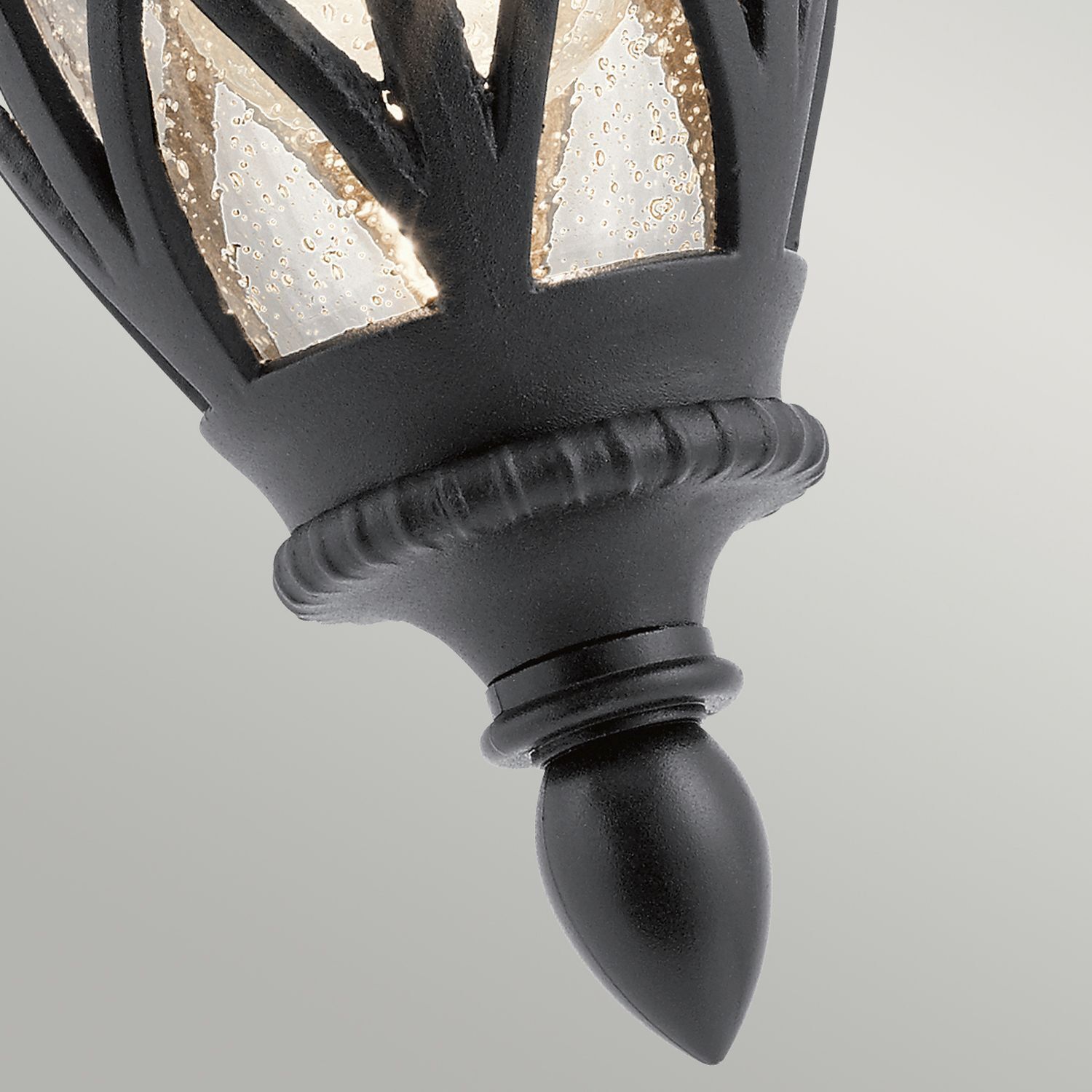 Applique extérieure Noir IP44 E27 Verre Rustique Cour