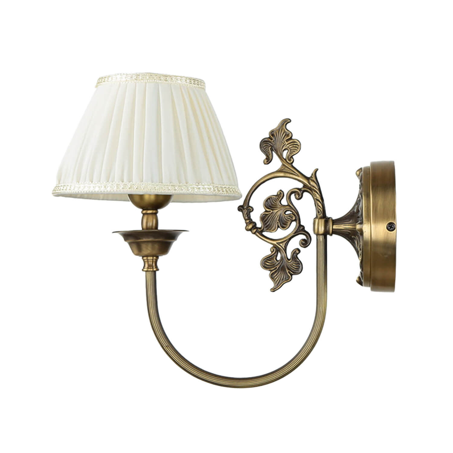 Applique Simona Blanc Lampe, Bronze, Lampenschirm