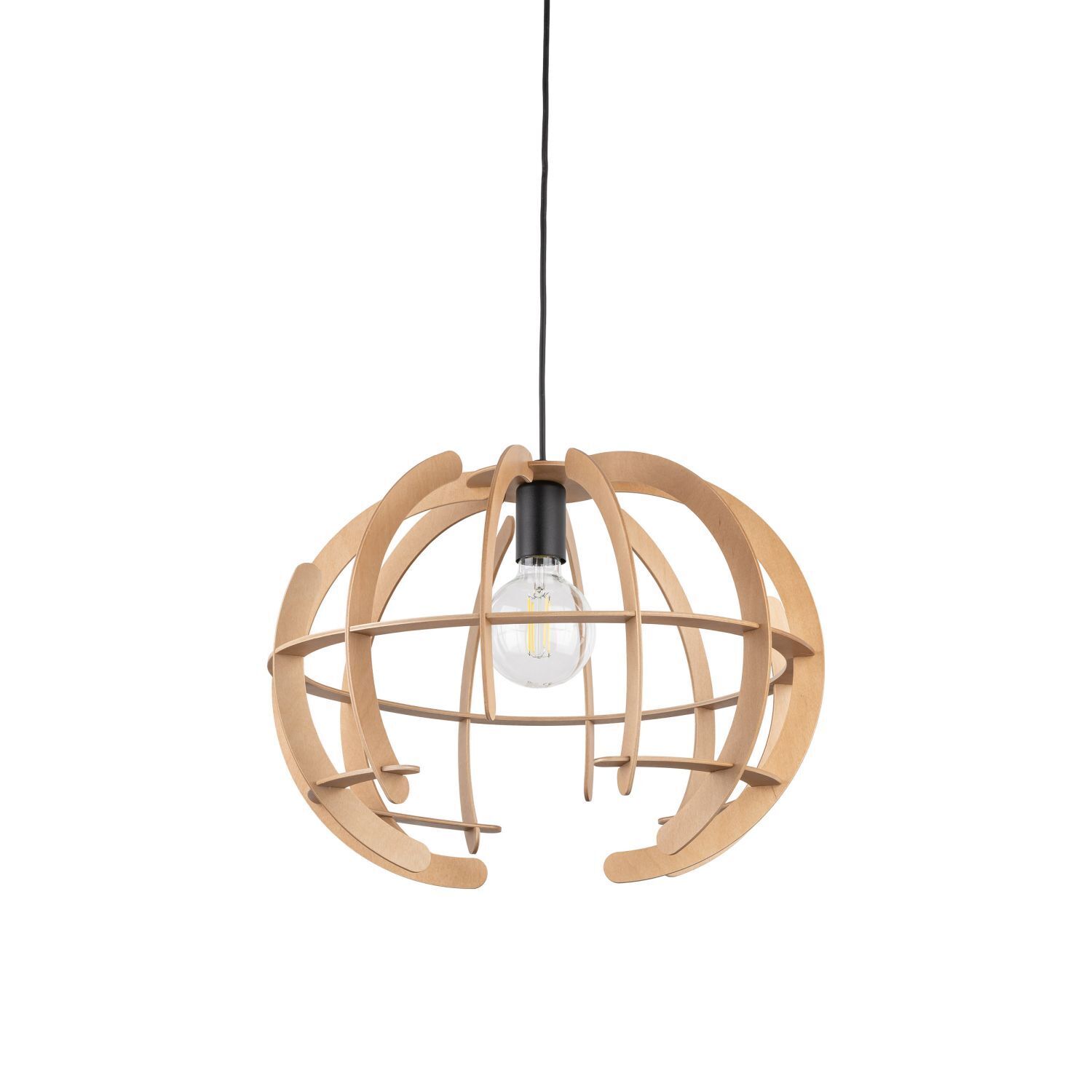 Suspension en bois Ø 46 cm H : max. 160 cm réglable E27 Leuchter, Lampe, Leuchte