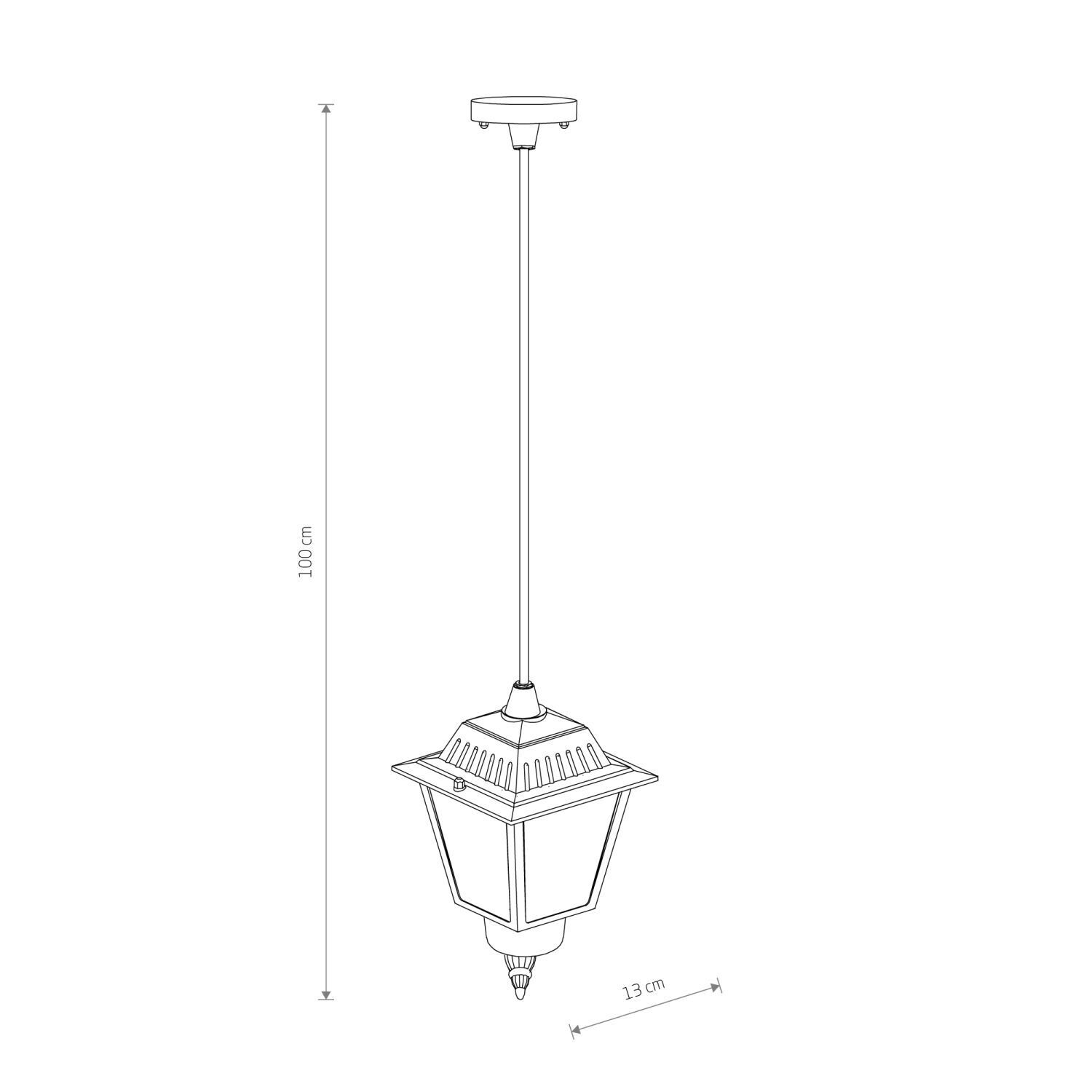 Lampe à suspendre extérieure Noir IP44 E27 Aluminium Rustique