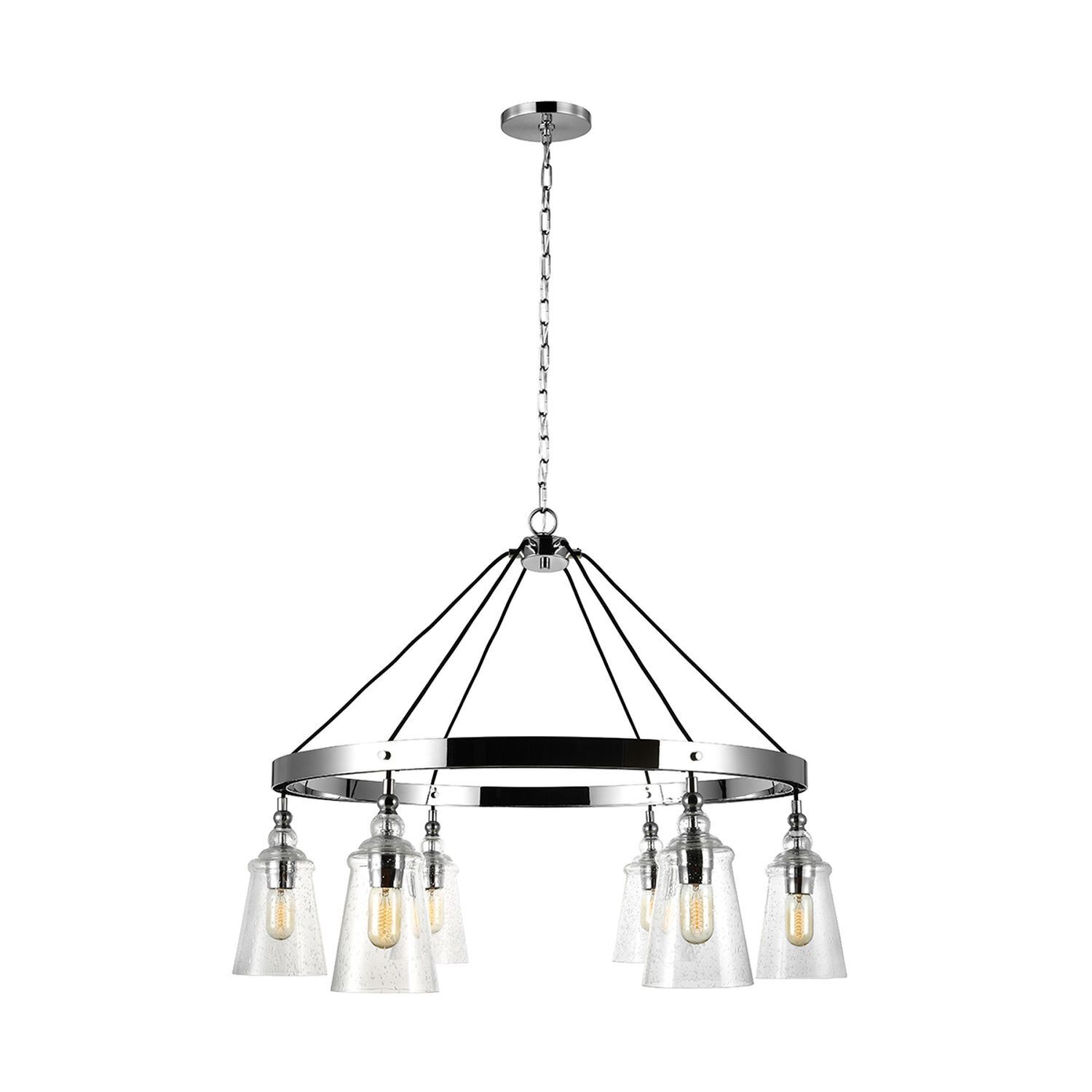 Lampe à suspendre métal verre Ø 94,3 cm H : max. 235 cm 6x E27