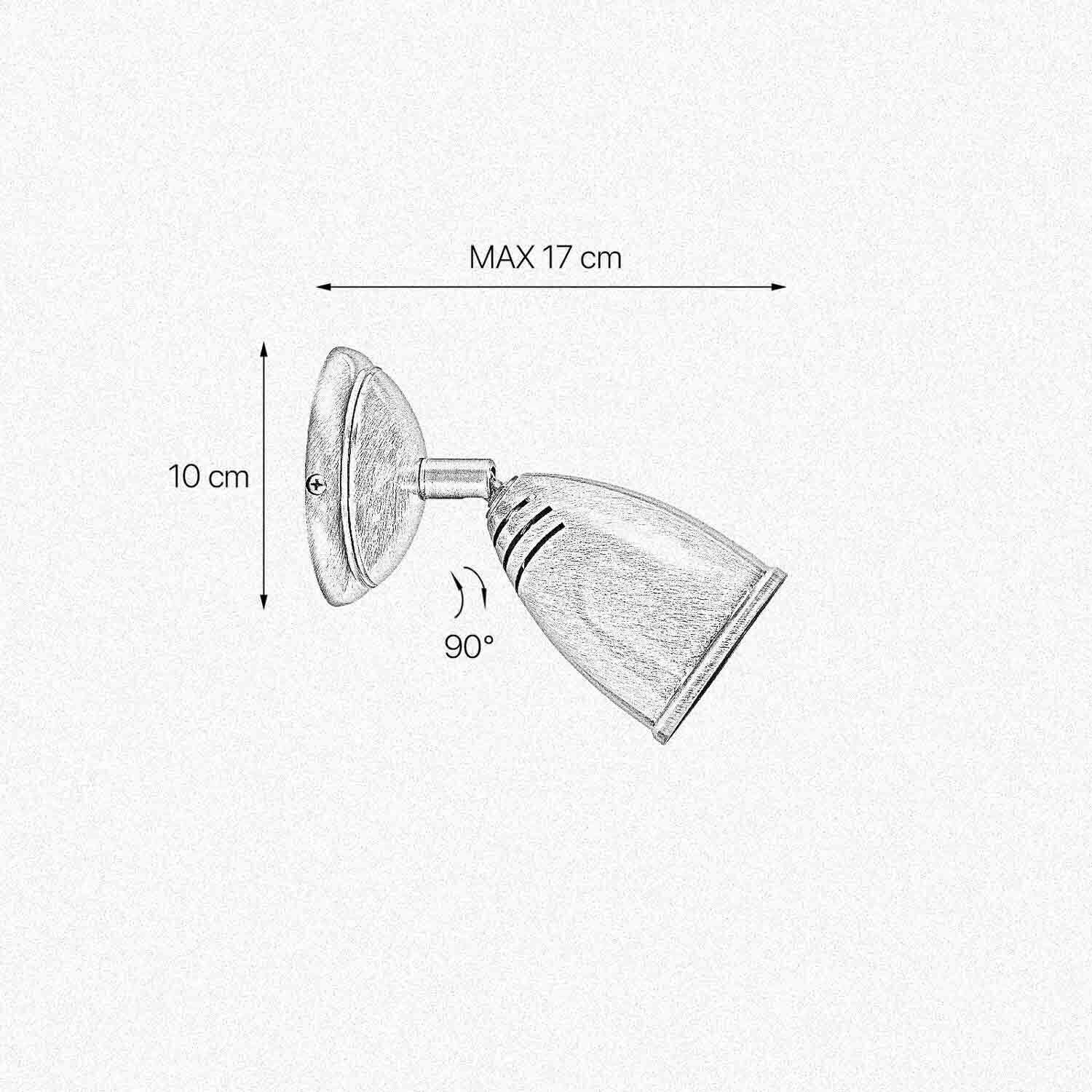 Spot lampe murale E27 laiton en bronze clair brillant