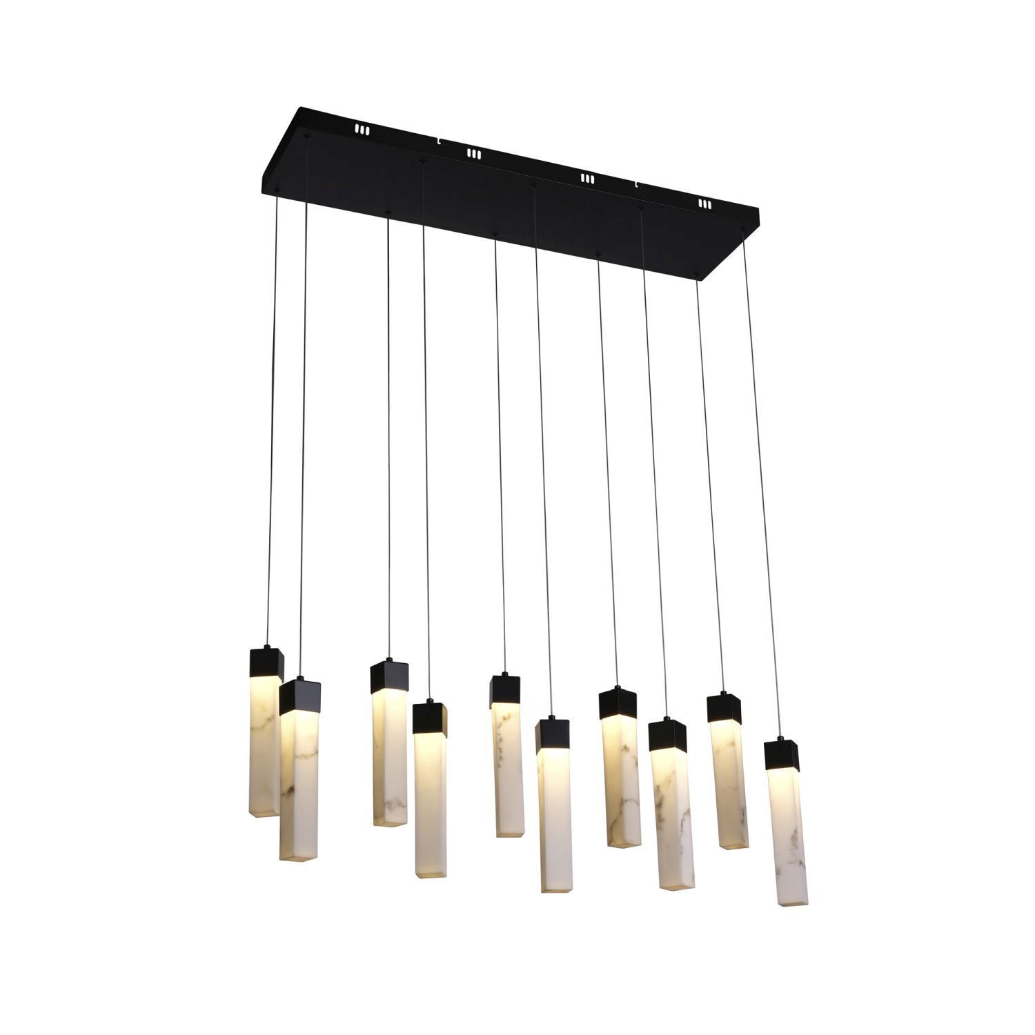 Suspension LED acier résine 1012 lm en marbre noir Leuchter, Lampe