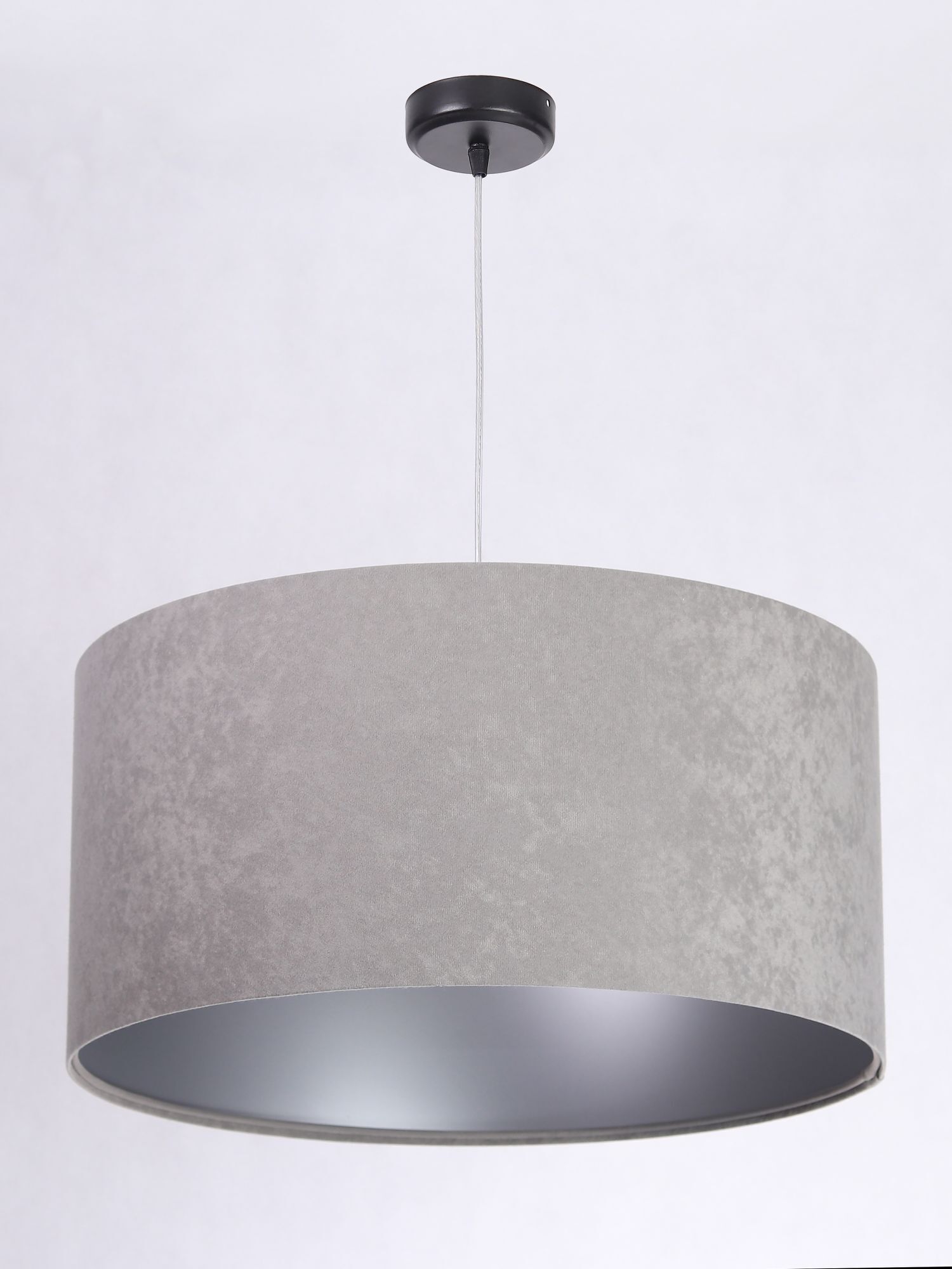 Lampe à suspendre Table de salle à manger Gris Argent Tissu Rétro