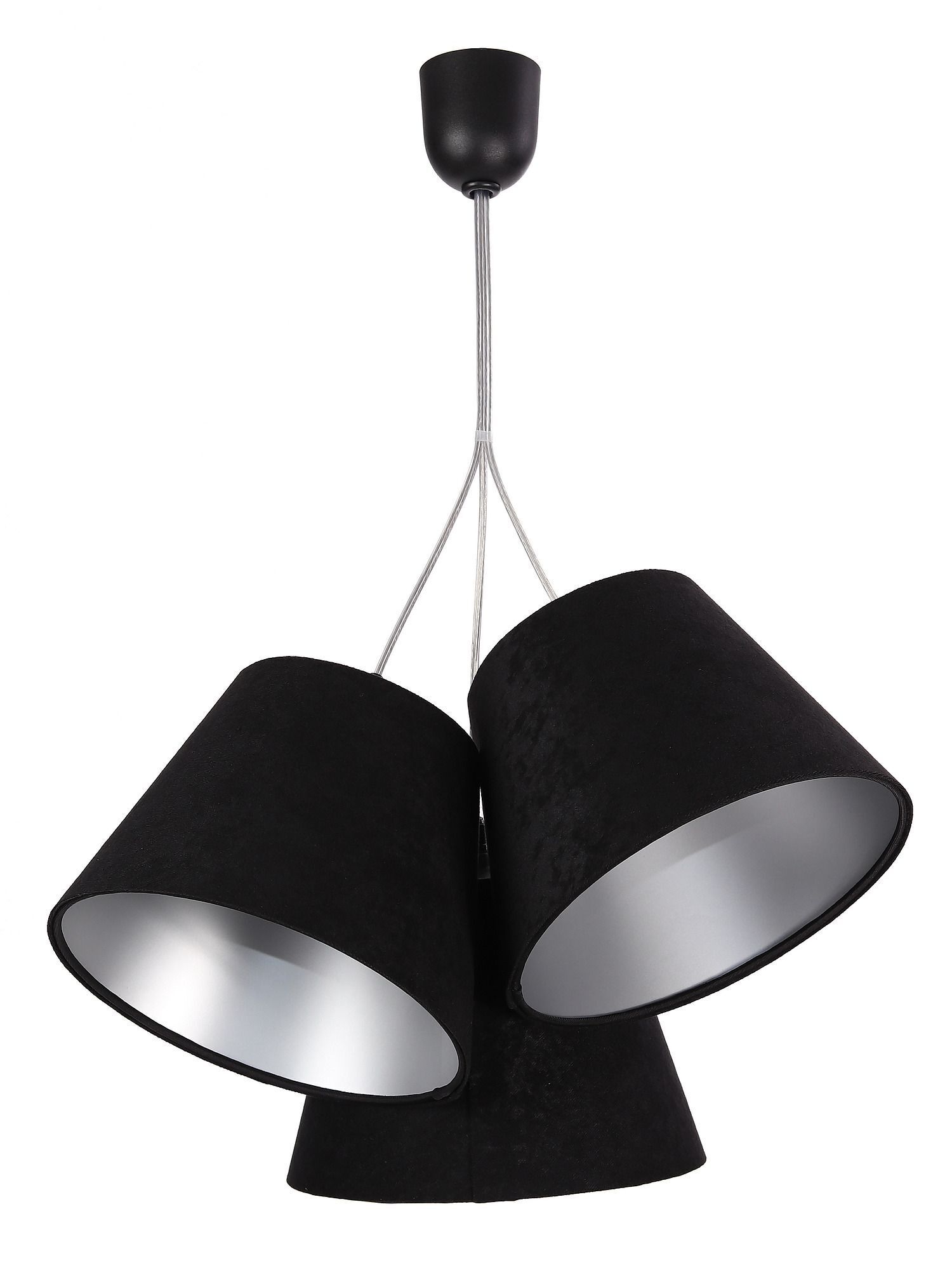 Suspension Rétro Noir Argent Tissu 3-flmg