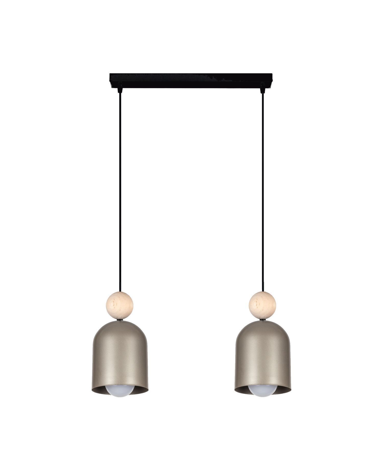 Confortable lampe à suspendre Champagne Métal Bois E27 46 cm