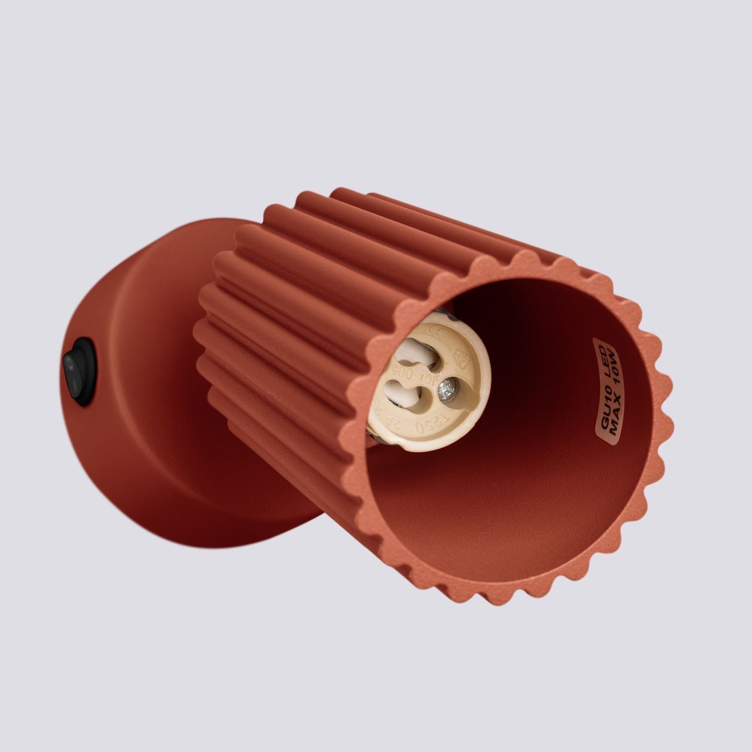 Wandleuchte mit Schalter Rot GU10 B:8 cm Alu schwenkbar Wandleuchte mit Schalter Rot GU10 B:8 cm Alu schwenkbar