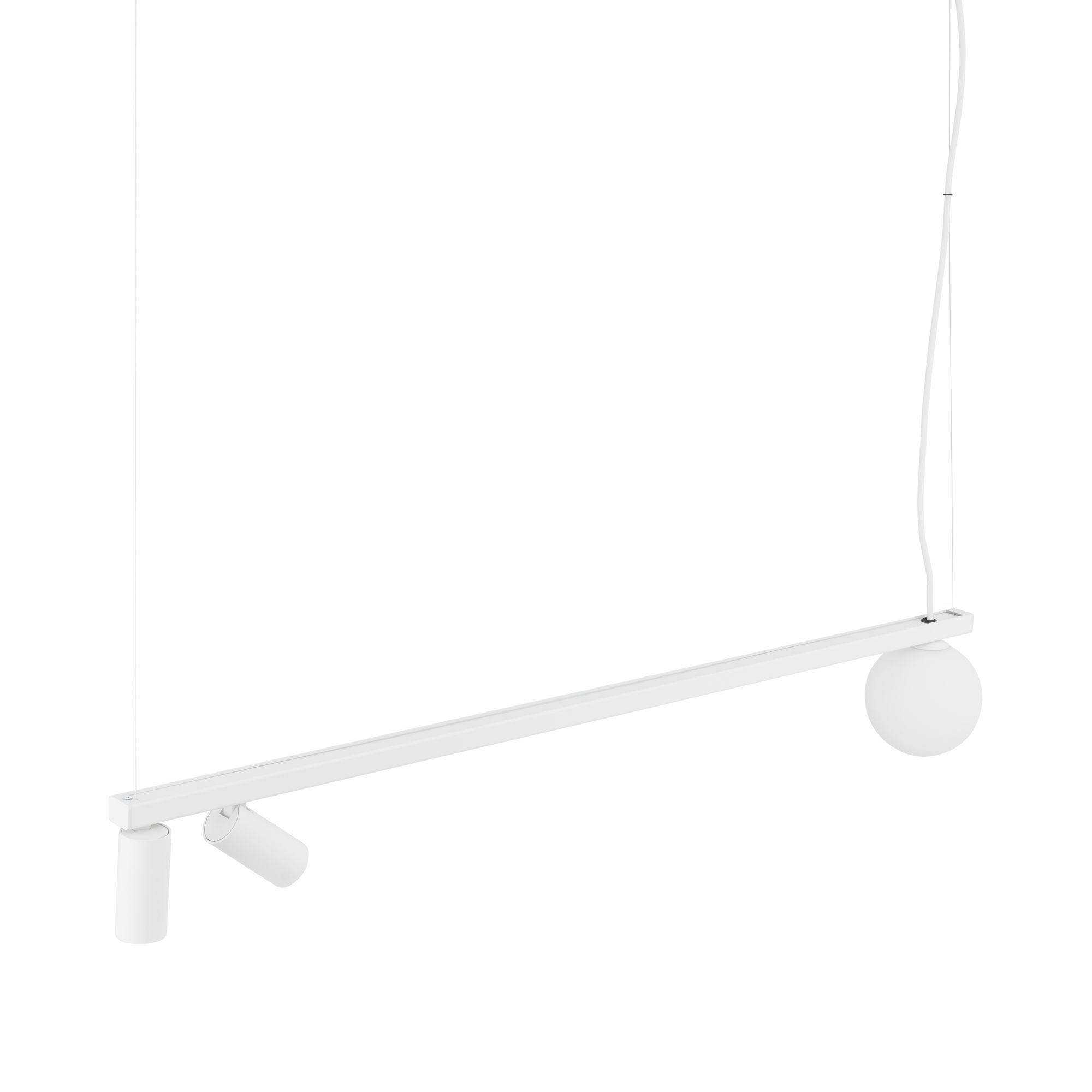 Lampe à suspension flexible aluminium verre blanc GU10 G9 107 cm