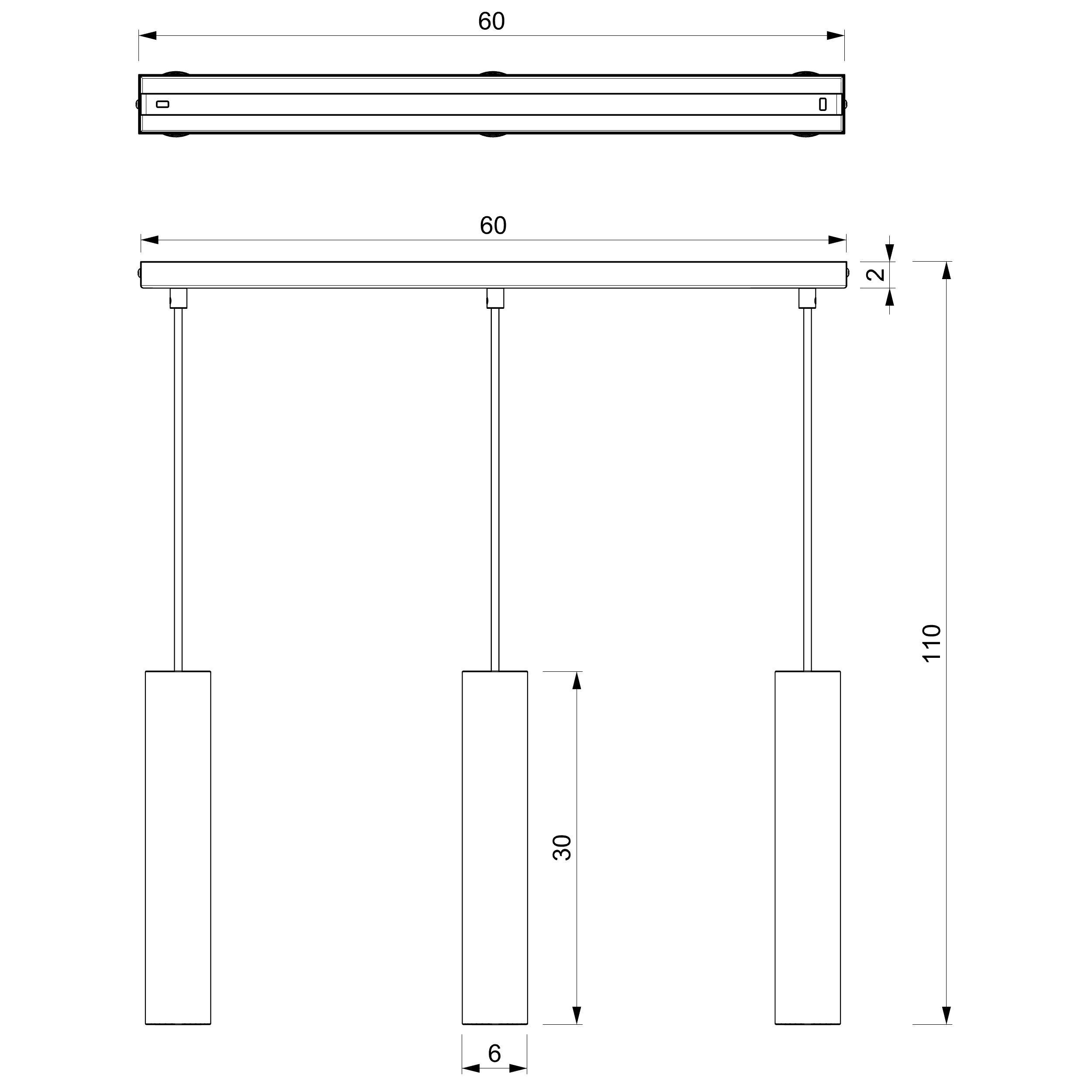 Lampe à suspendre métal noir Moderne 3 flammes GU10 VISHAL