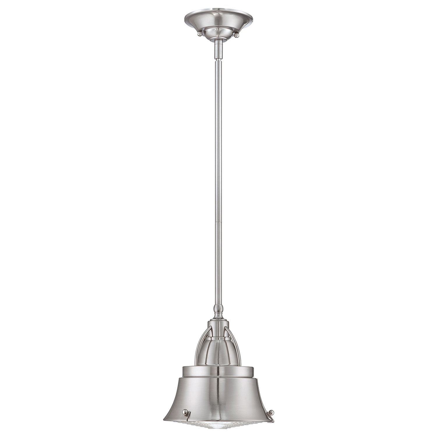 Lampe de plafonnier industriel métal verre en nickel DEBIELA