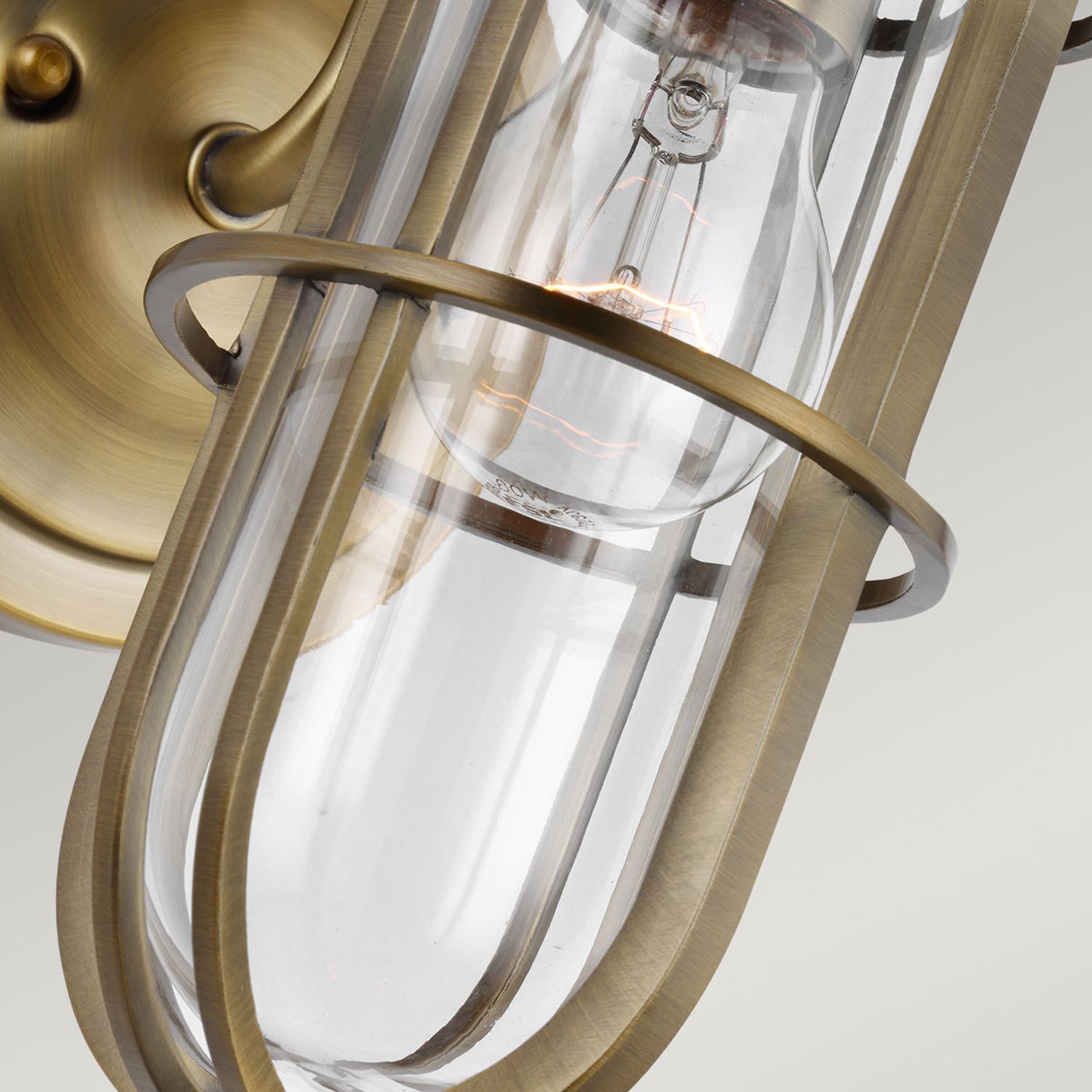 Lampe de salle de bain murale métal verre E27 IP44 H : 31,1 cm Vintage