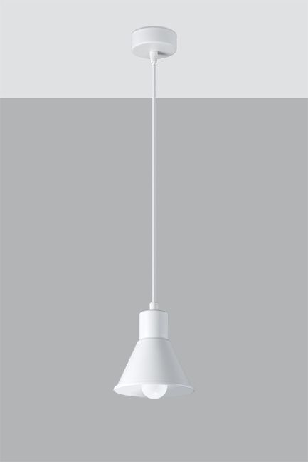 Suspension Blanc Métal Rétro Ø 14 cm simple E27