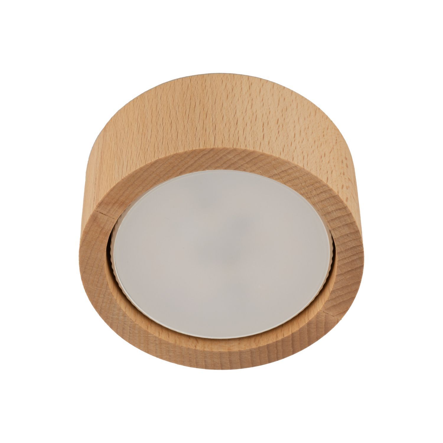 Plafonnier rond Ø 9,5 cm H : 4,5 cm En saillie GX53 Bois