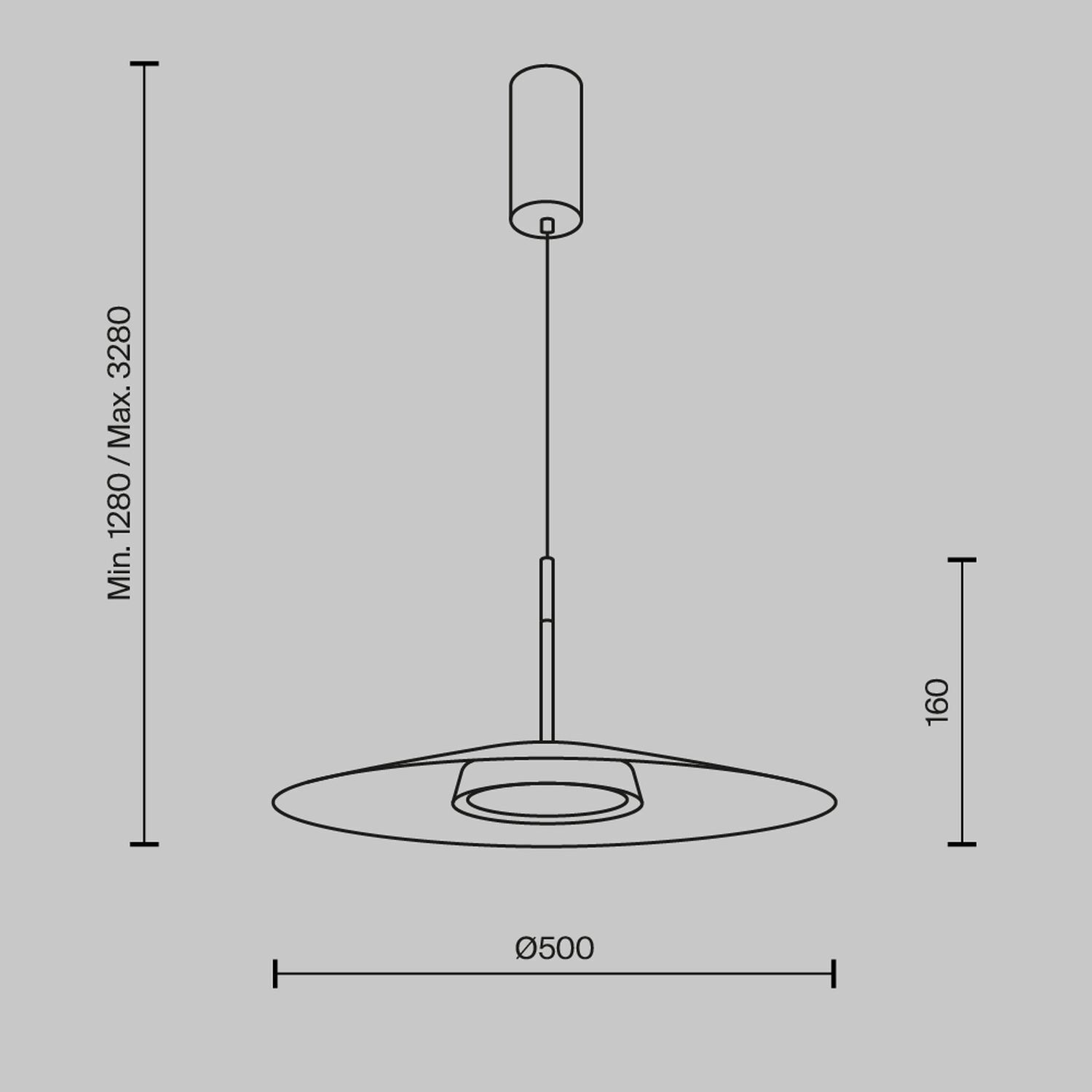 Luminaire suspendu LED aluminium lumière blanc chaud 3000 K