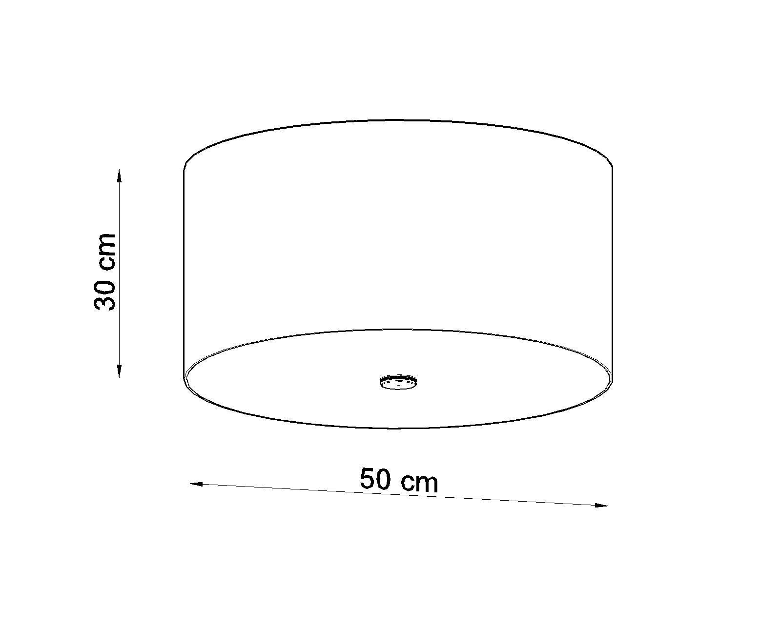 Plafonnier tissu verre blanc Ø 50 cm faible éblouissement 5x E27