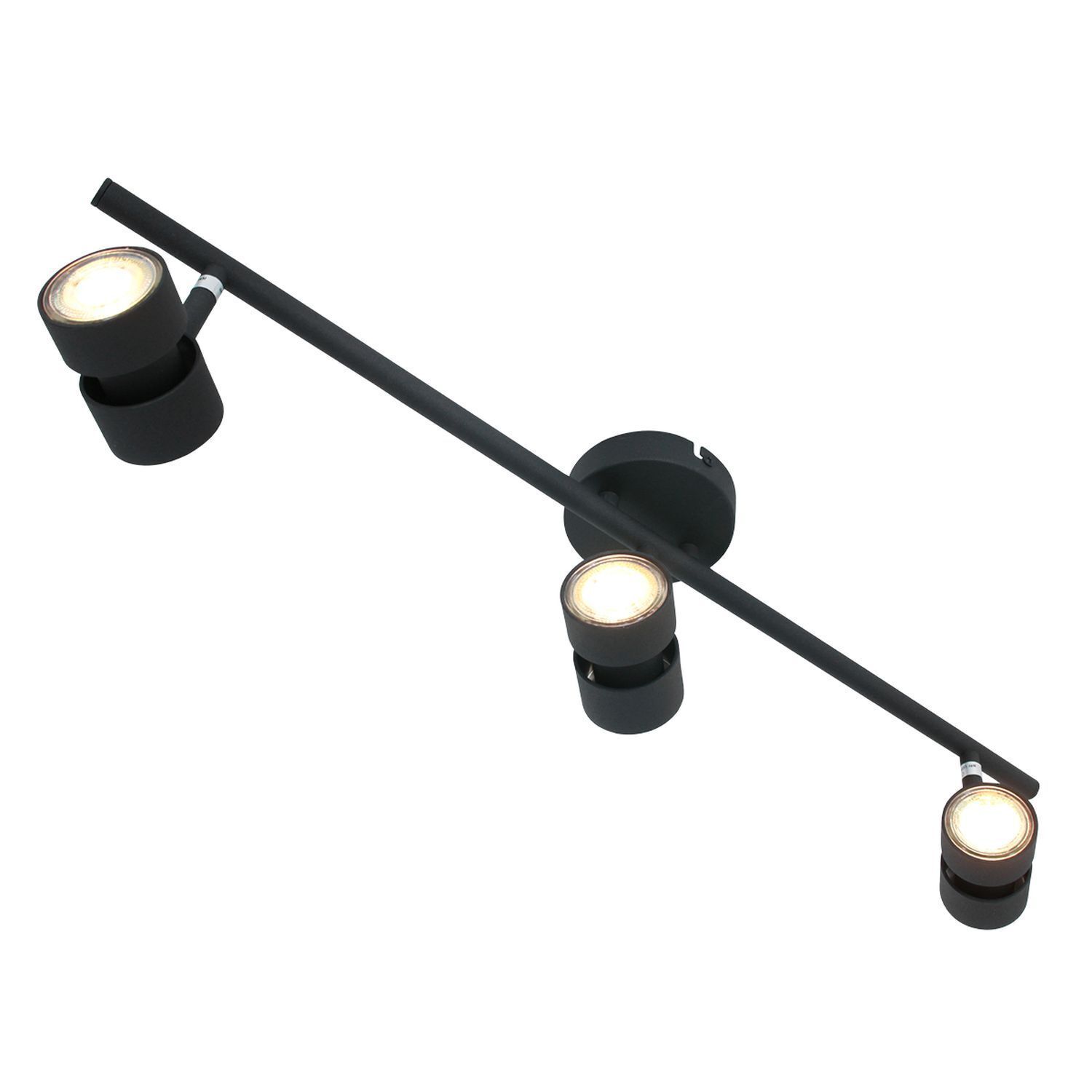 Spot de plafond flexible noir incl. GU10 3-flamme