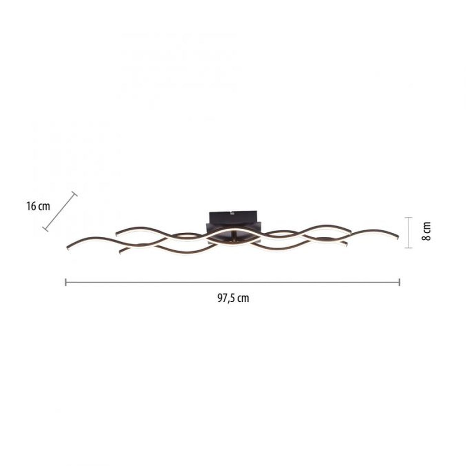 Lampe de plafonnier LED Vagues Métal Noir 3920 lm Moderne