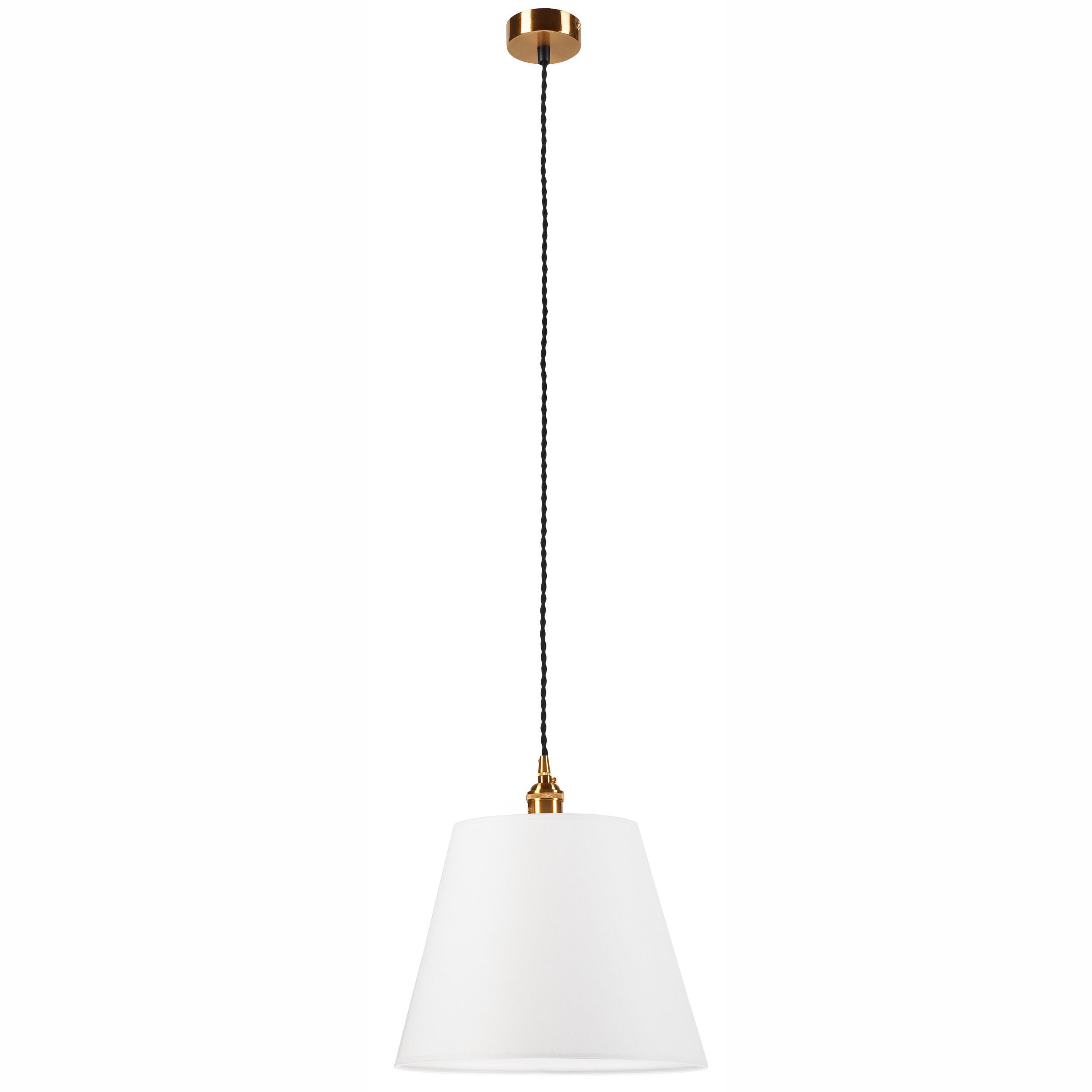 Suspension Blanc Tissu Abat-jour Ø 30 cm Vintage