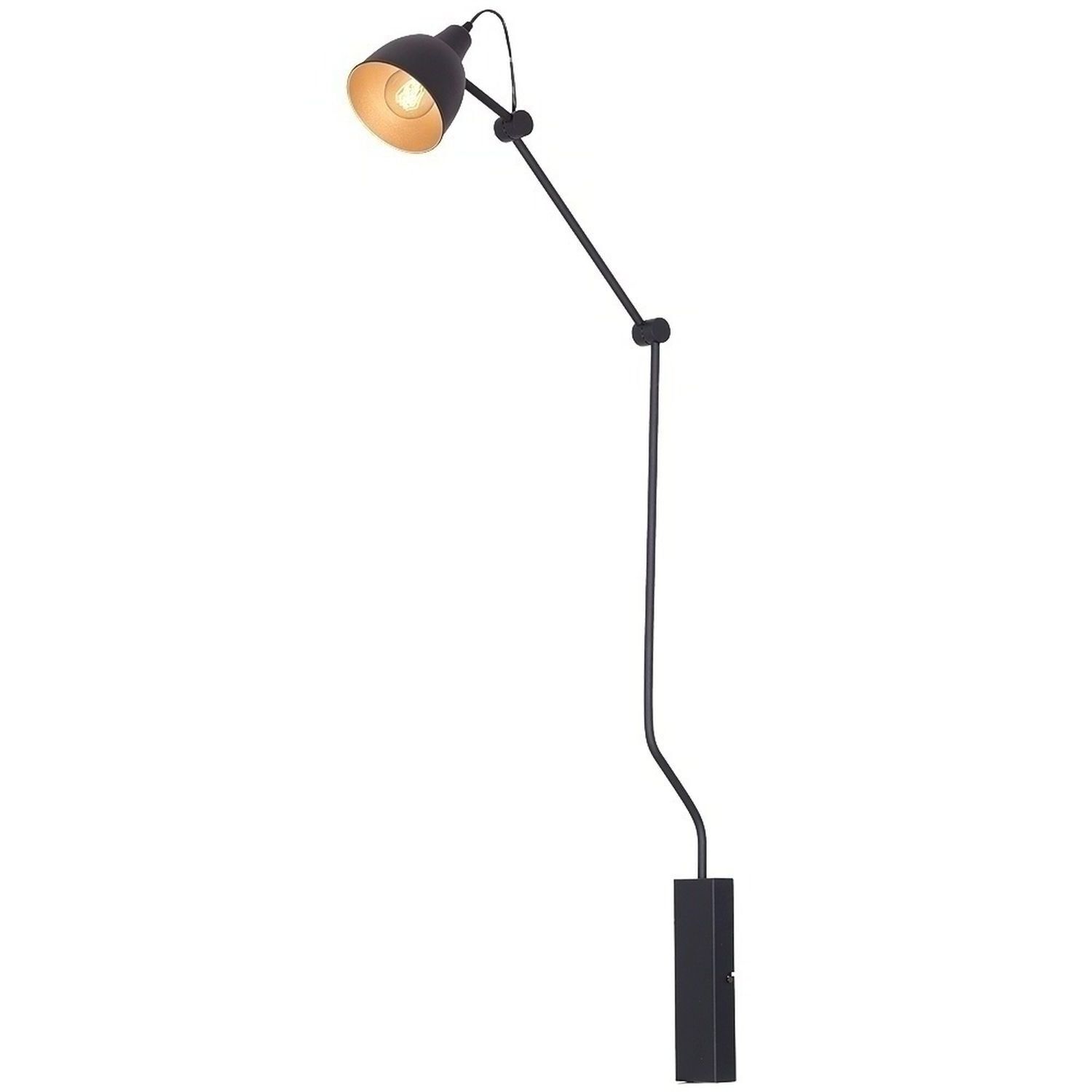 Applique murale noire Design moderne Lampe de lecture murale