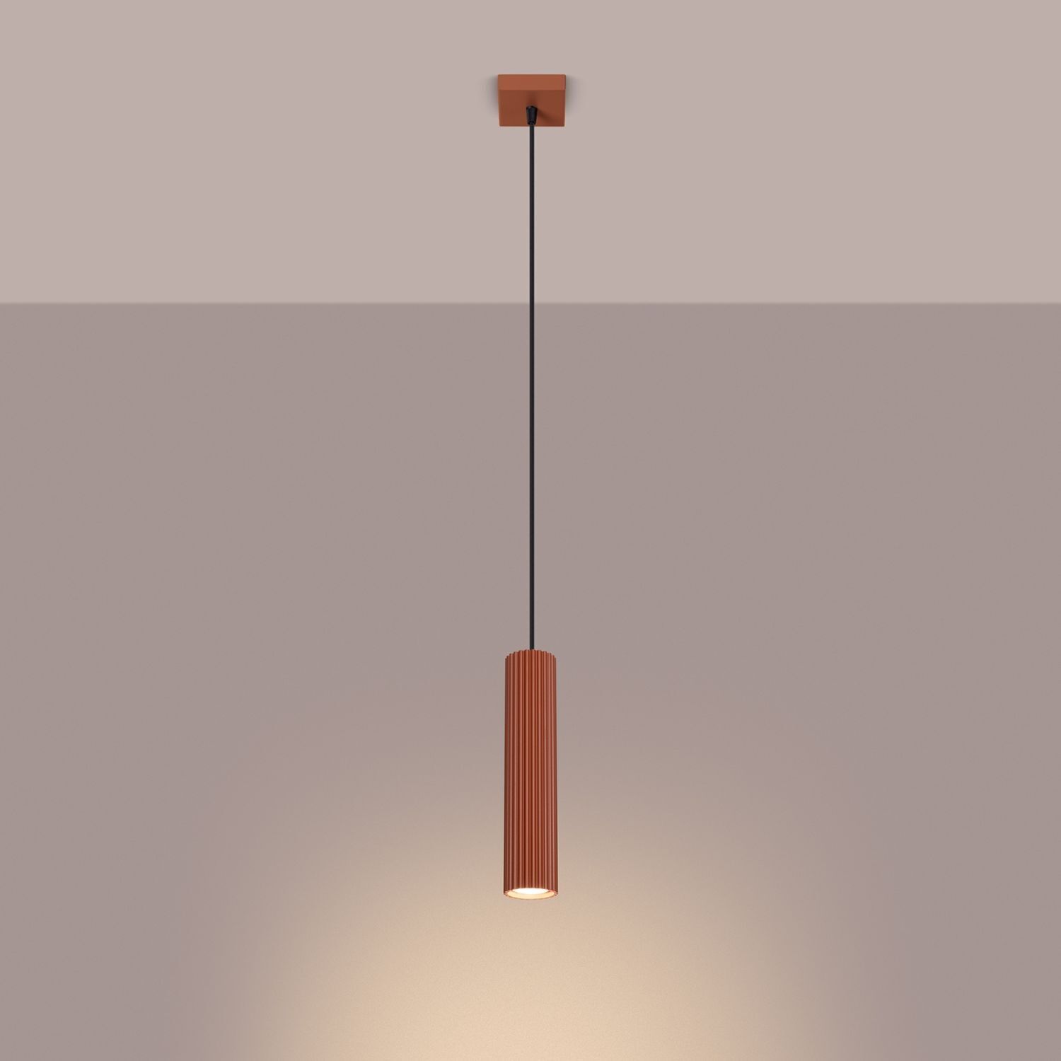 Lampe à suspendre rouge étroite Ø 8 cm H : max. 118 cm GU10