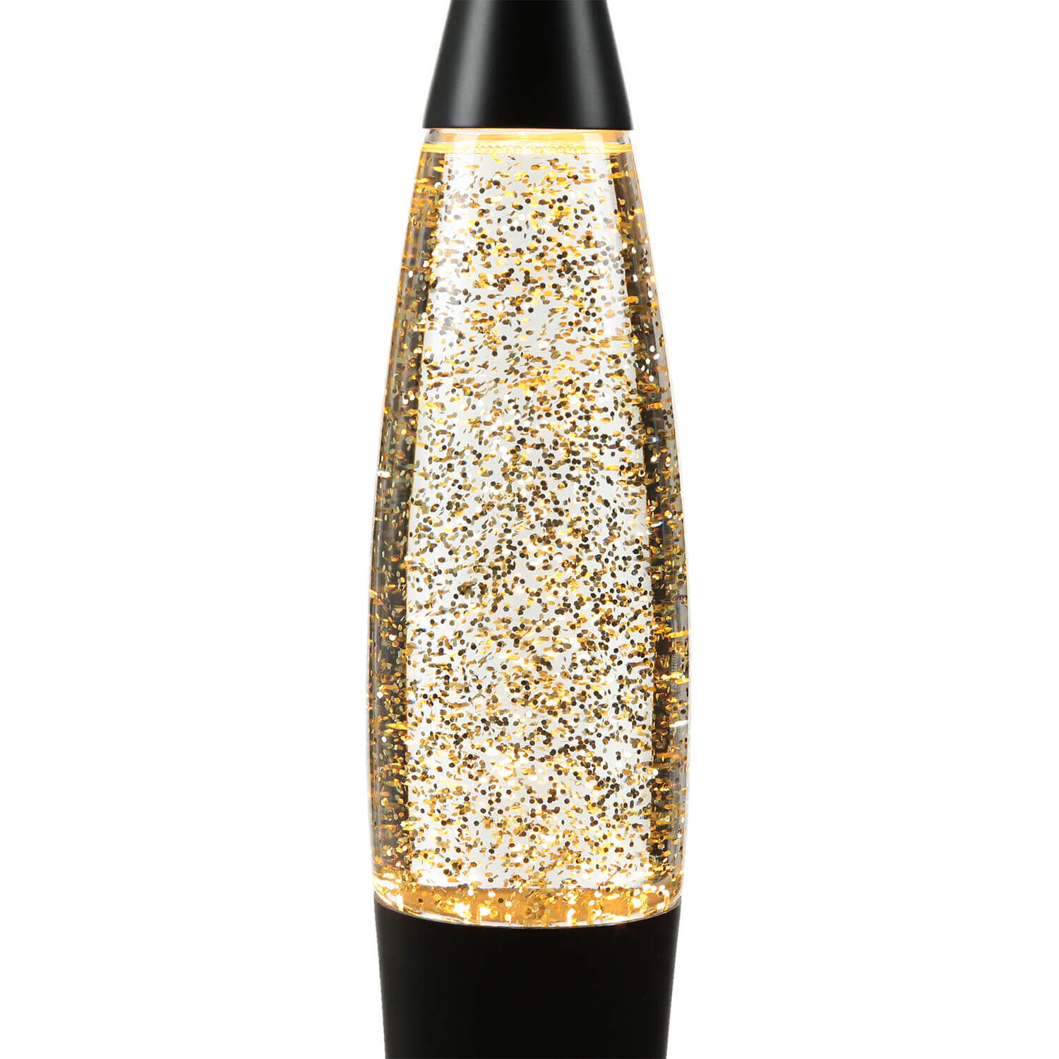 Glitter Lampe à Lave Noir Or 36 cm Rétro TIMMY