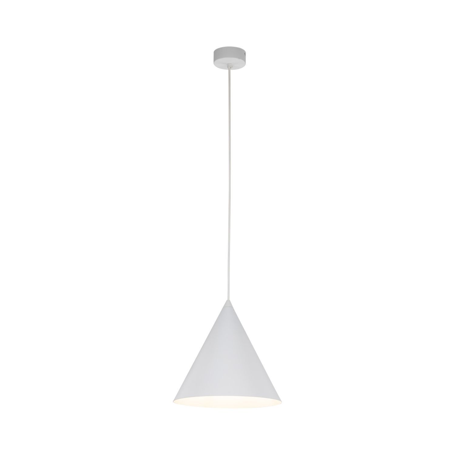 Suspension Blanc Métal Ø 25 cm H : max. 160 cm E27 Retro Lampe, Deckenleuchte
