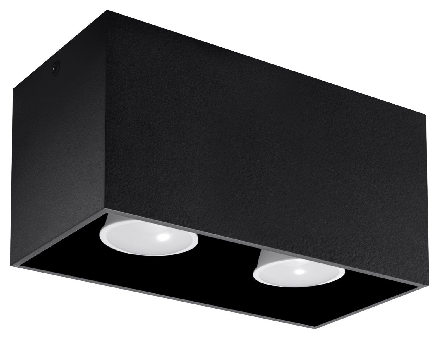 Plafonnier noir BRUCCIA L:20cm Aluminium carré
