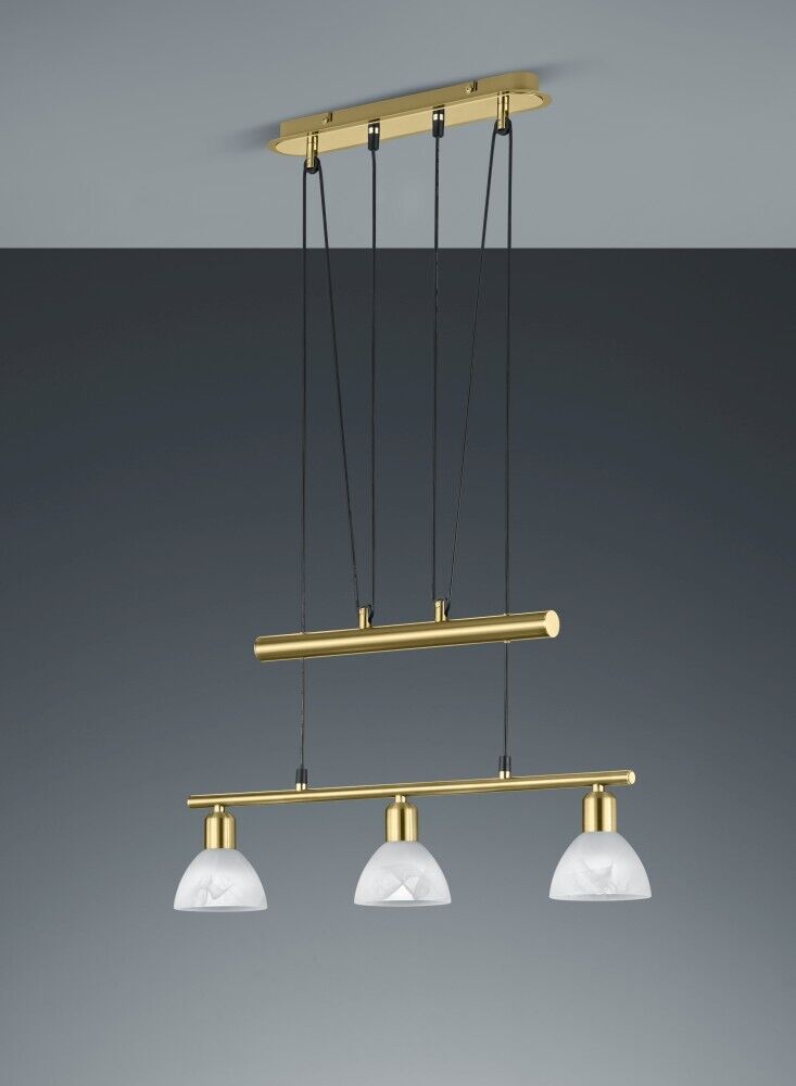 Lampe à suspendre LEVISTO en laiton mat 3-flmg