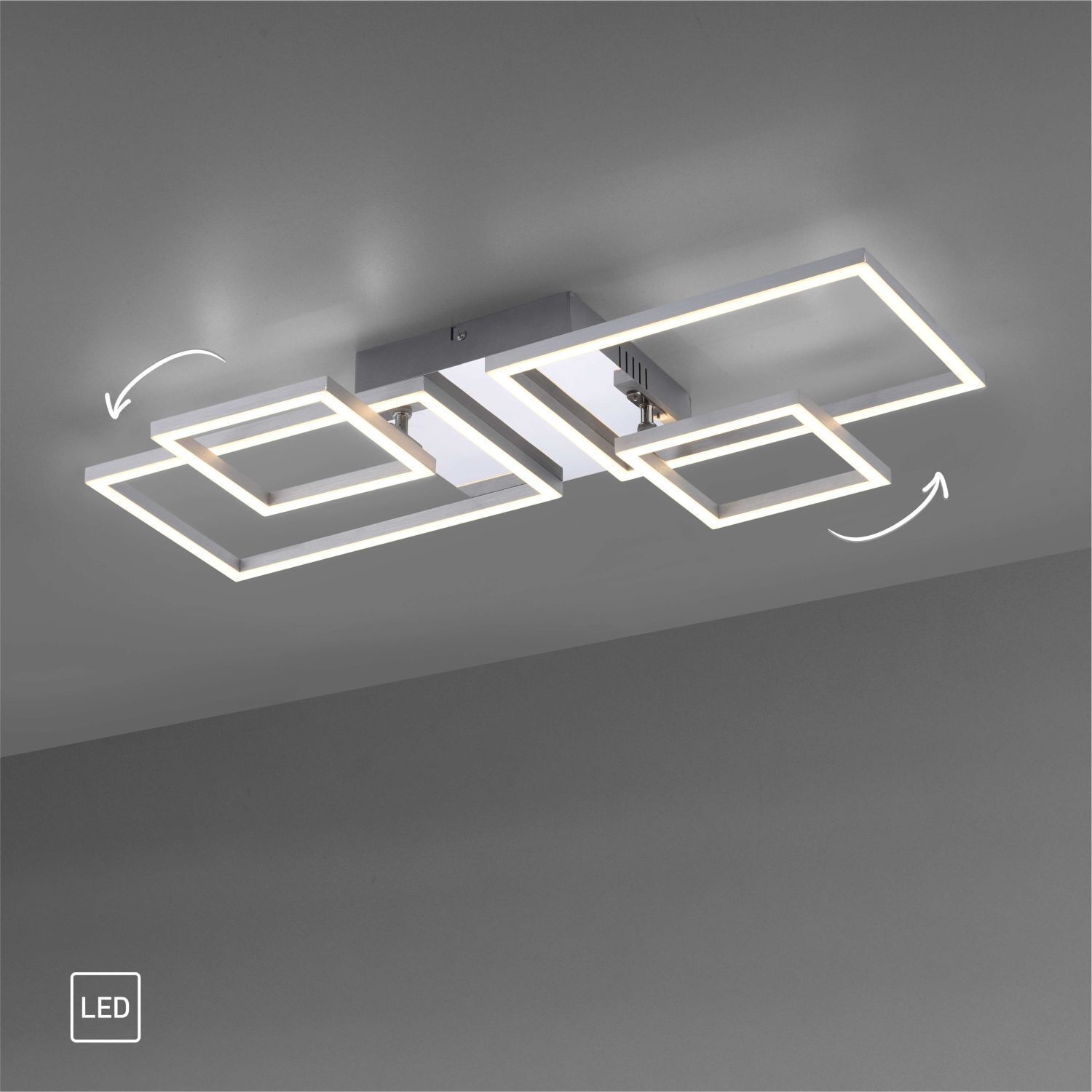 Lampe de plafonnier LED ajustable en acier L:65 cm 3000 K