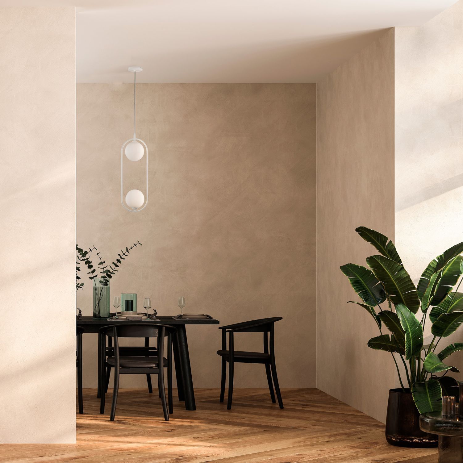 Suspension métal verre G9 H : max. 204 cm Blanc Moderne