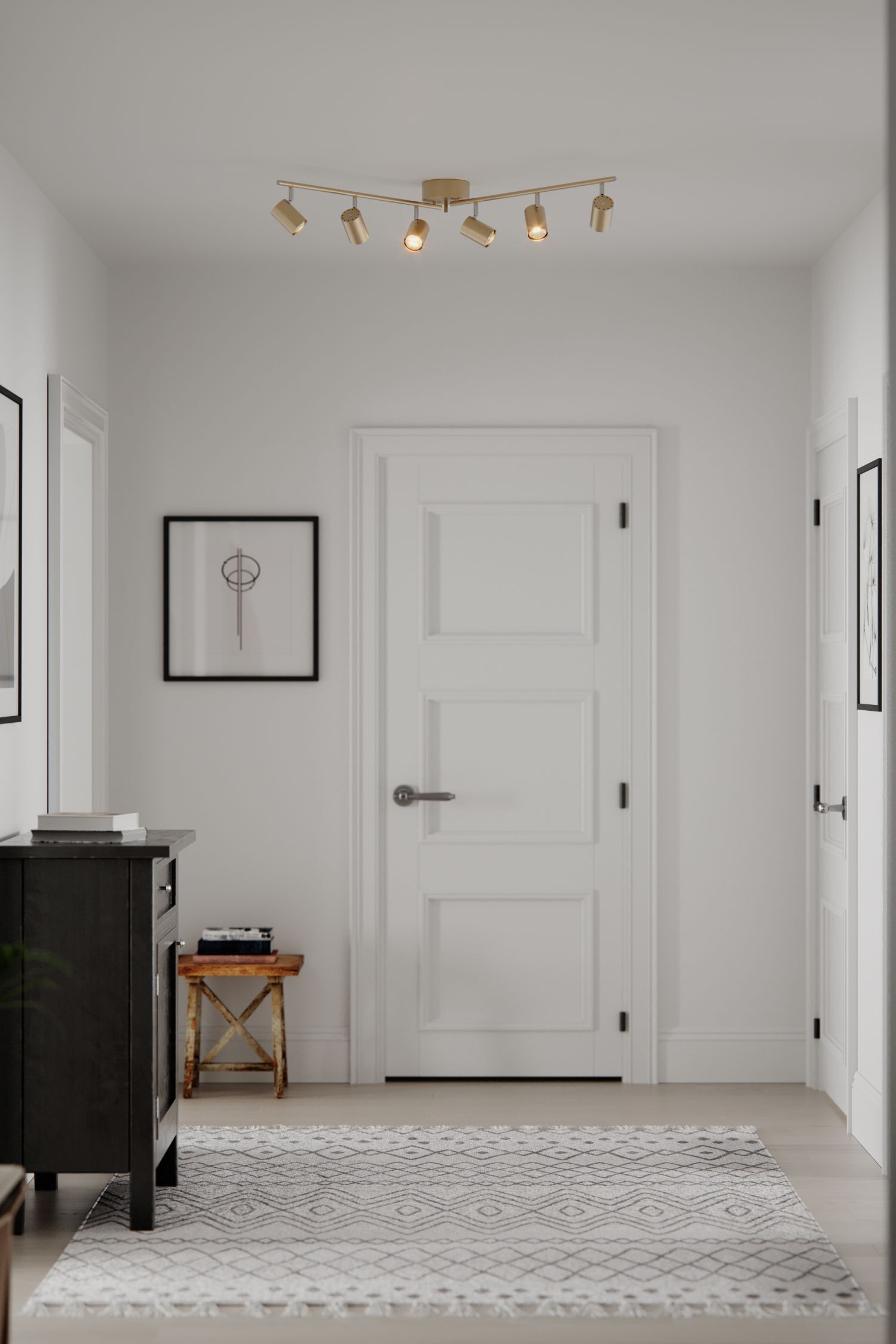 Spot métal GU10 orientable en or 124 cm de long rétro Fußboden, Drinnen, Innenarchitektur, Inneneinrichtung, Foyer