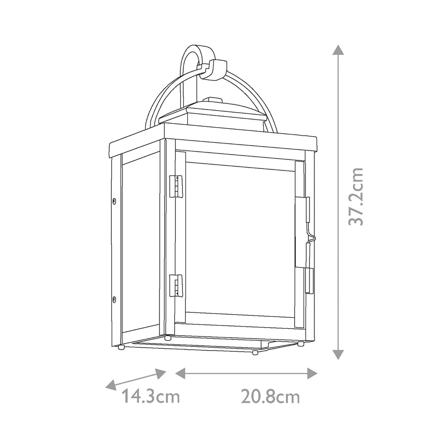 Applique extérieure aluminium verre H : 37,2 cm IP44 en bronze