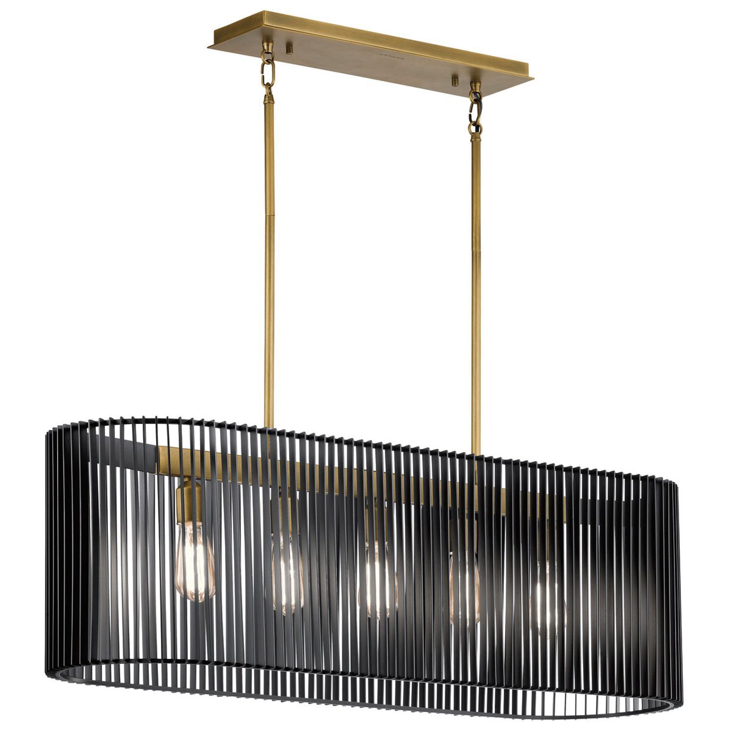Suspension noir laiton L : 101,6 cm 5x E27 métal