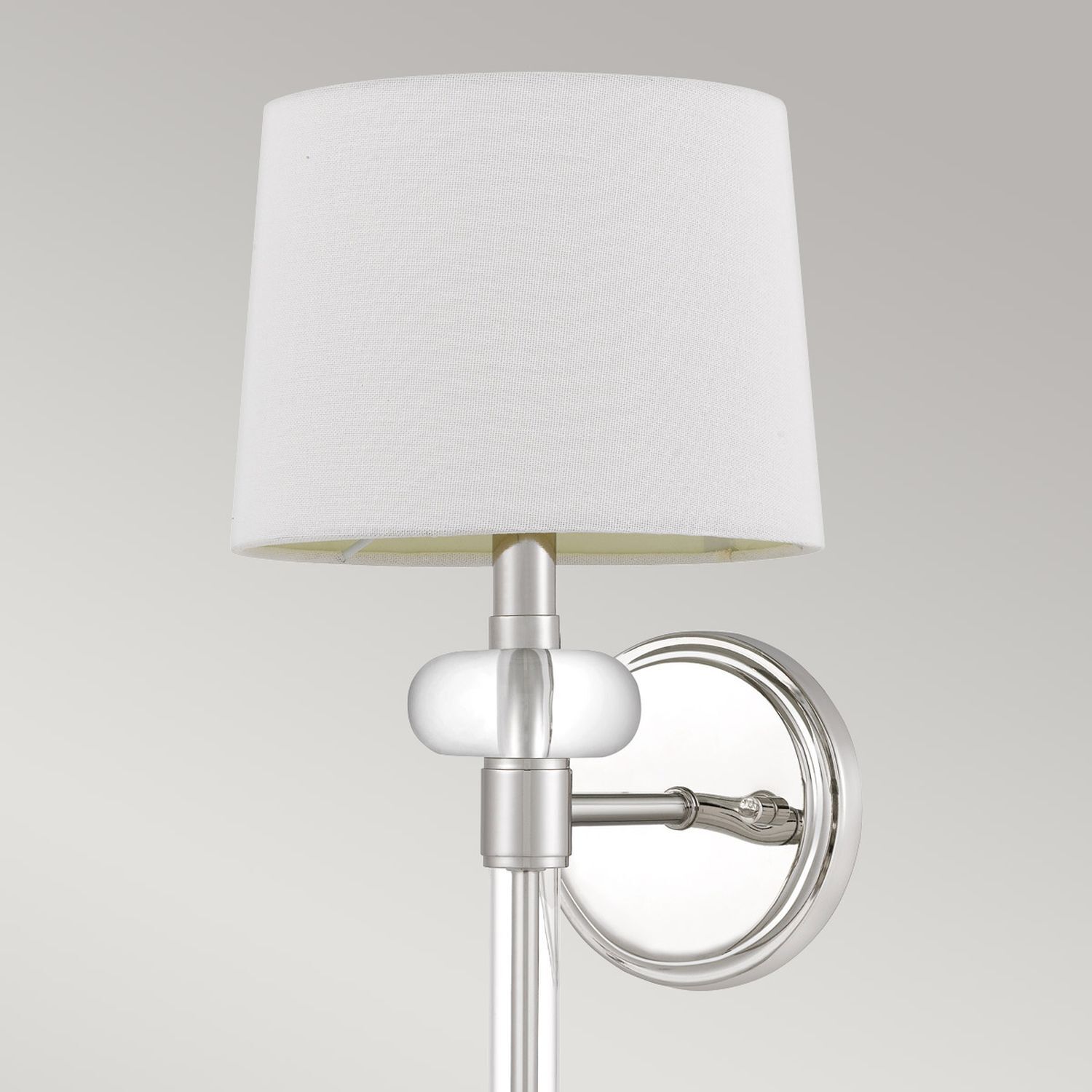 Applique Métal Tissu H : 67,6 cm en nickel poli blanc Lampe, Lampenschirm, Tischlampe, Zimmer, Duscharmatur
