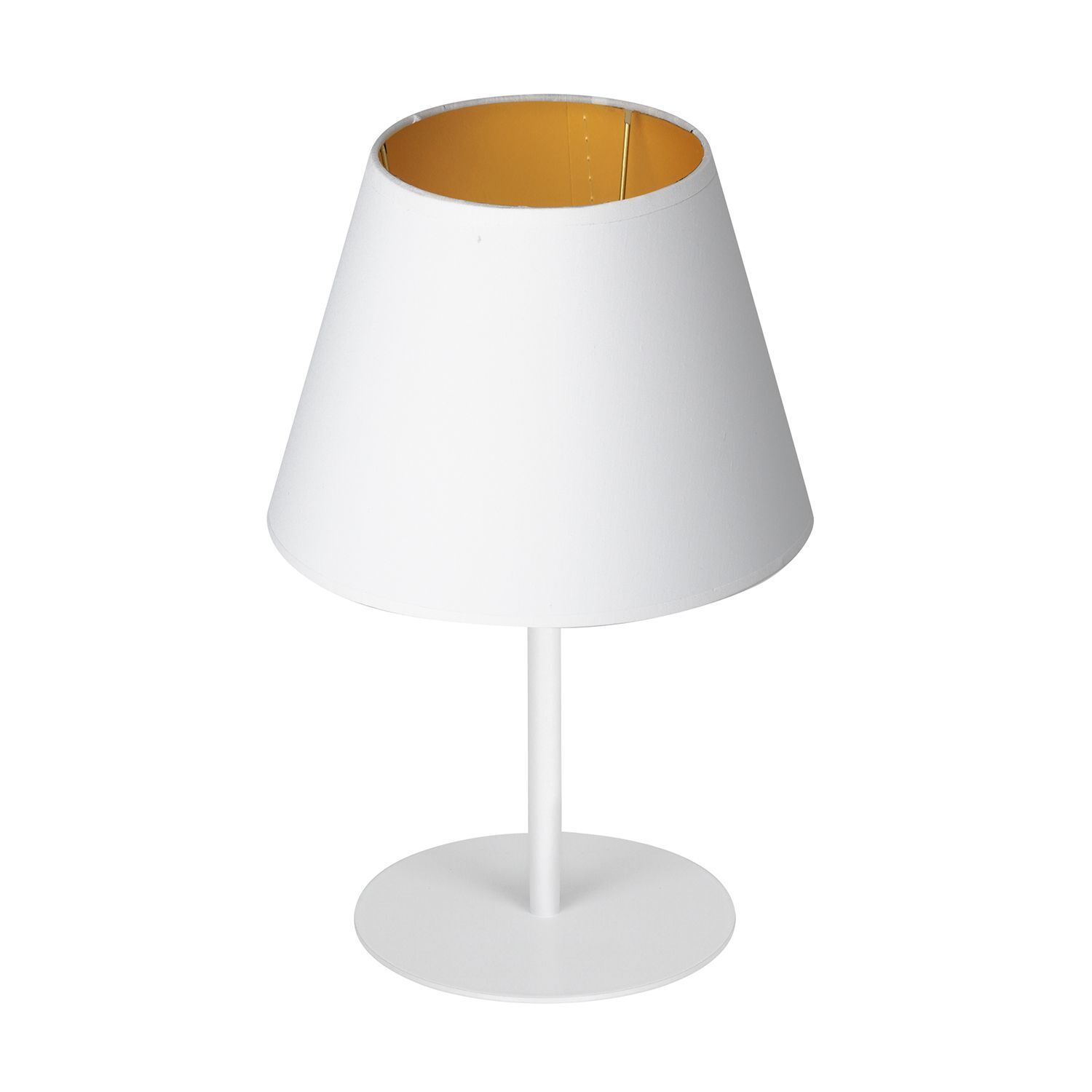 Lampe de chevet tissu métal H:33 cm E27 en blanc or