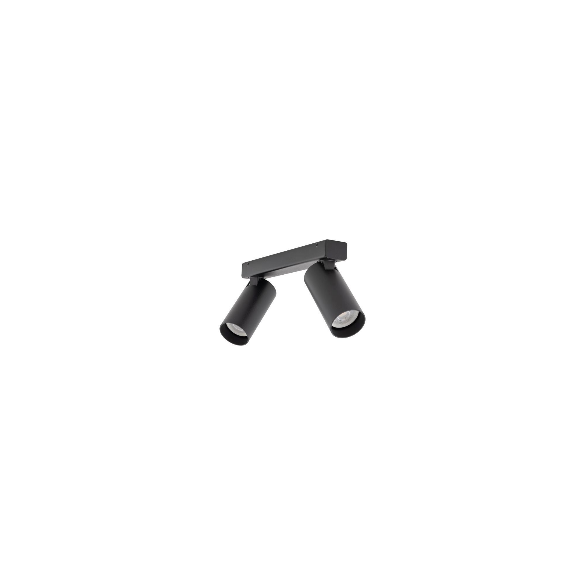 Deckenleuchte, Wand-/Deckenstrahler, 2-flammig, schwarz, Metall
