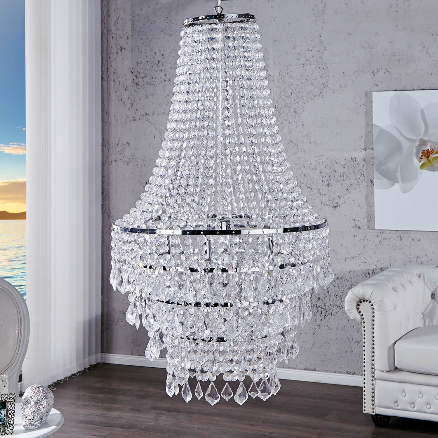 Suspension E14 baroque imposant lustre