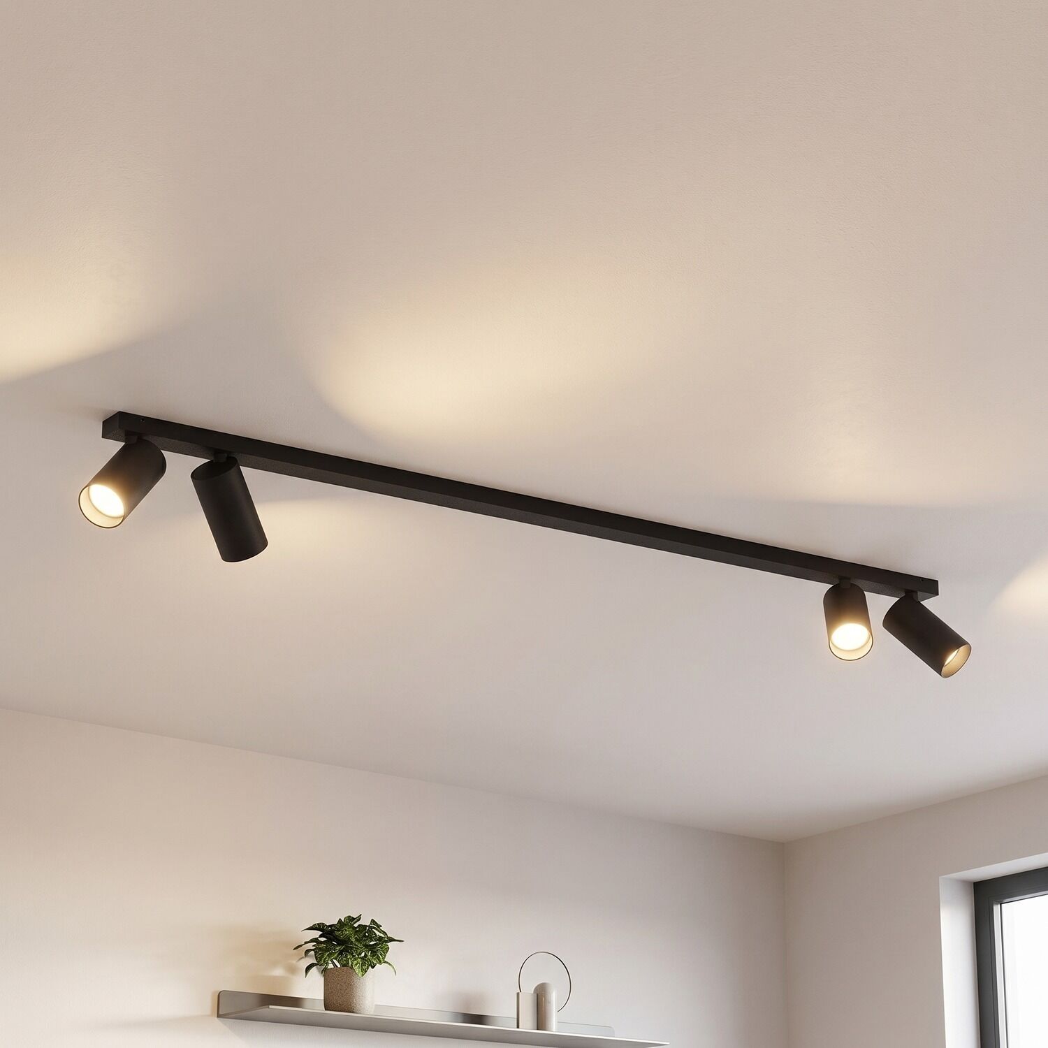 Deckenleuchte, Track Light, Schienensystem, vierter Arm, schwarz