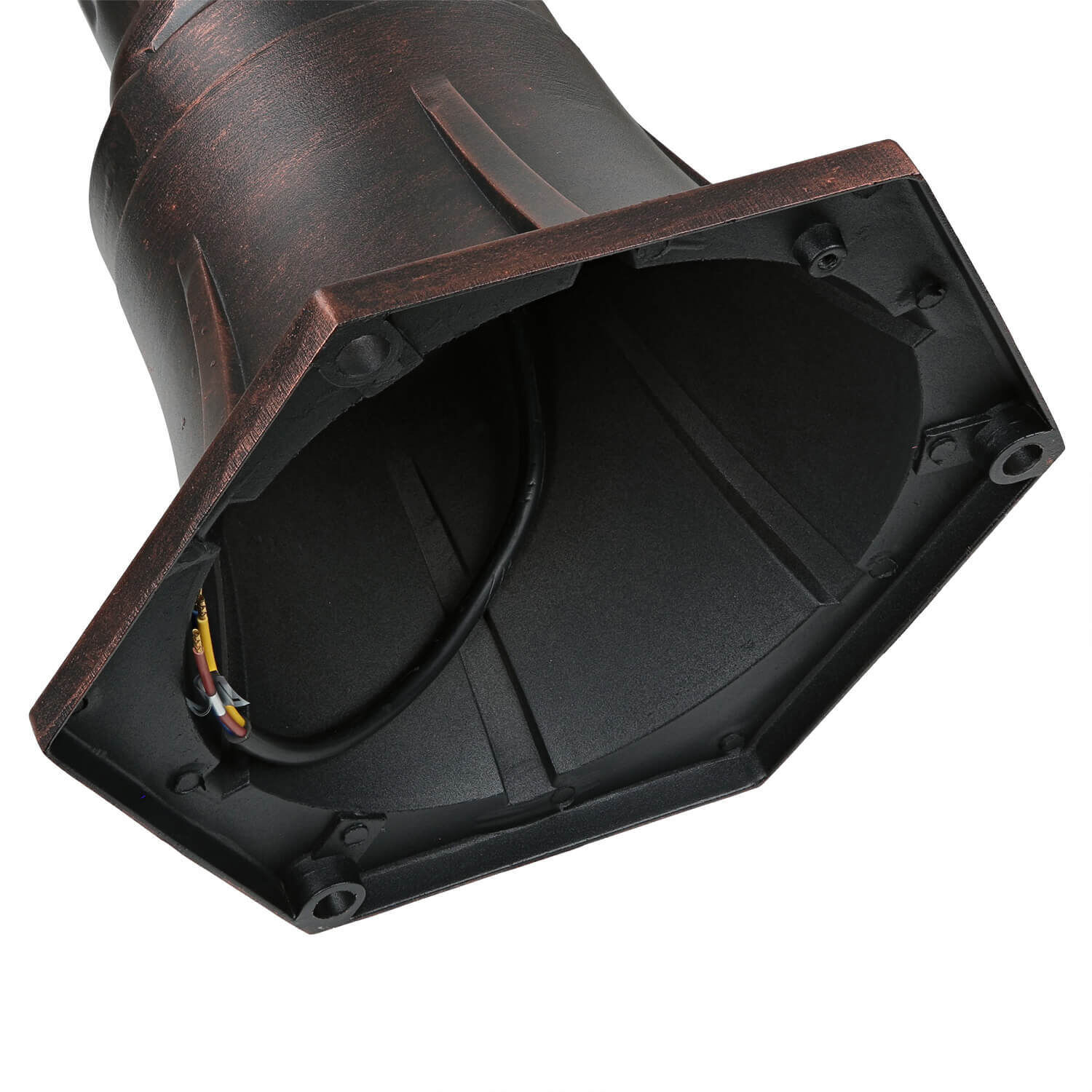 Lampadaire extérieur bronze antique ornement verre E27 AMUR Elektronik, Sprecher