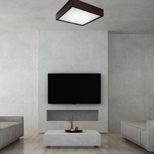 Plafonnier carré Marron Salon Bois