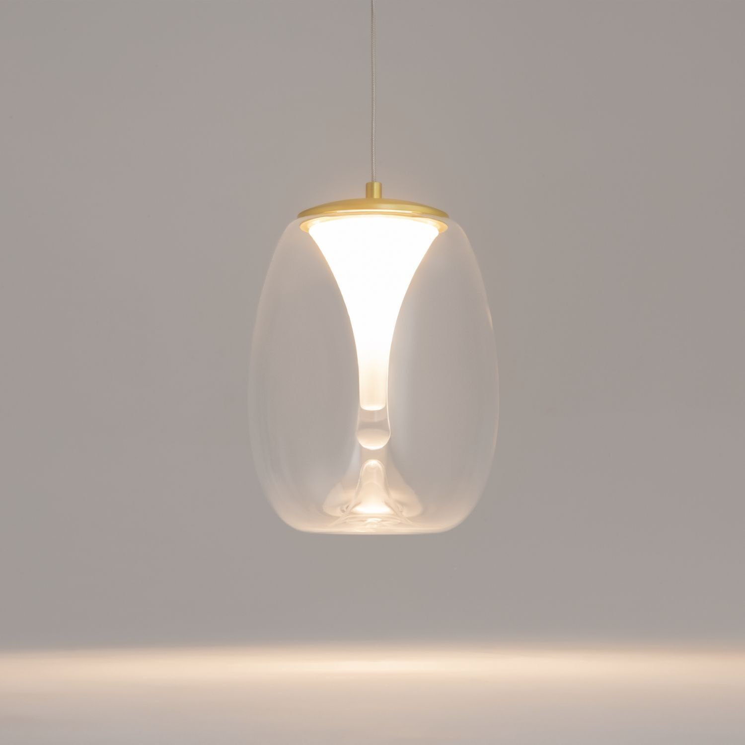 Lampe à suspendre LED aluminium verre D : 20 cm rond en or Lampe